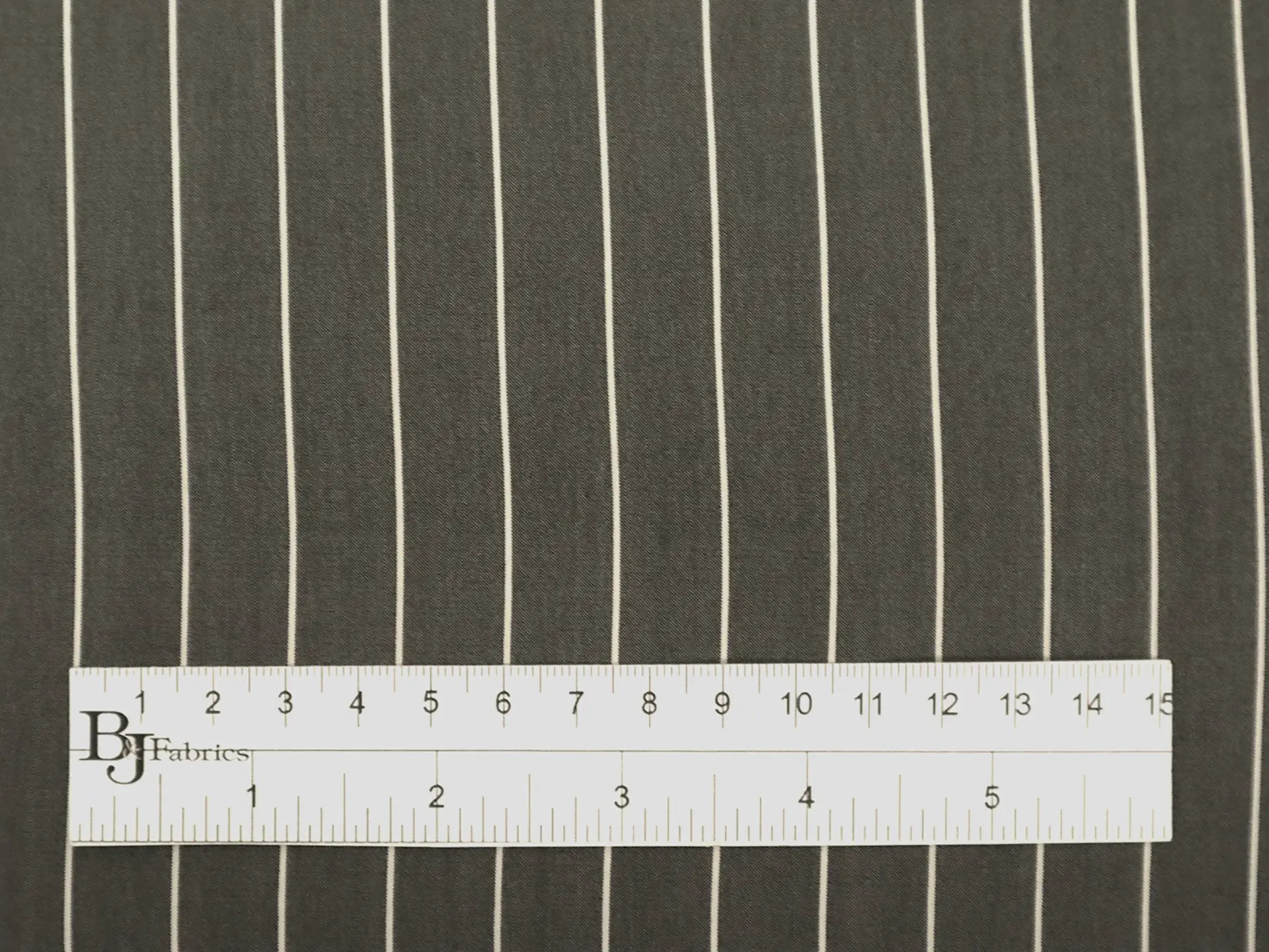 Silk Shirting in Graphite with White Stripes