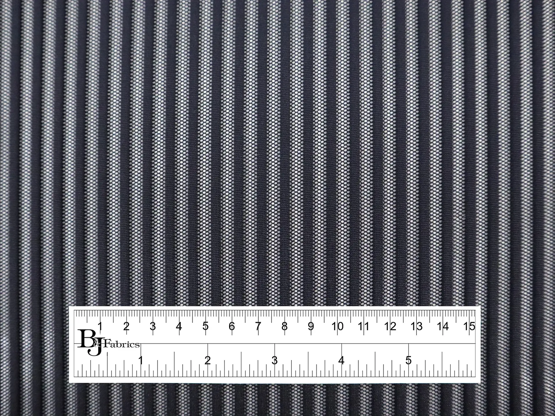 Striped Polyester Net in Midnight Navy