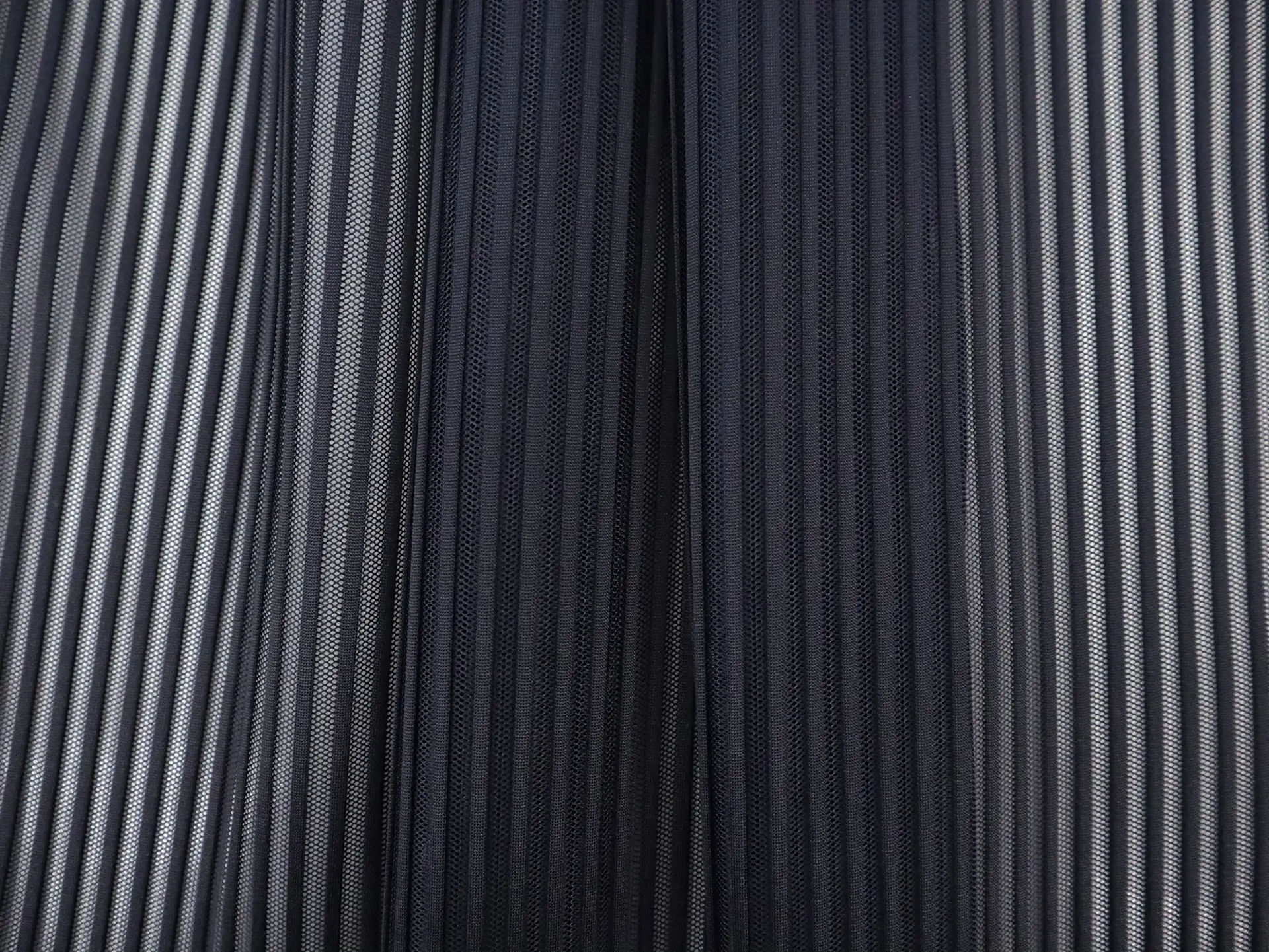 Striped Polyester Net in Midnight Navy