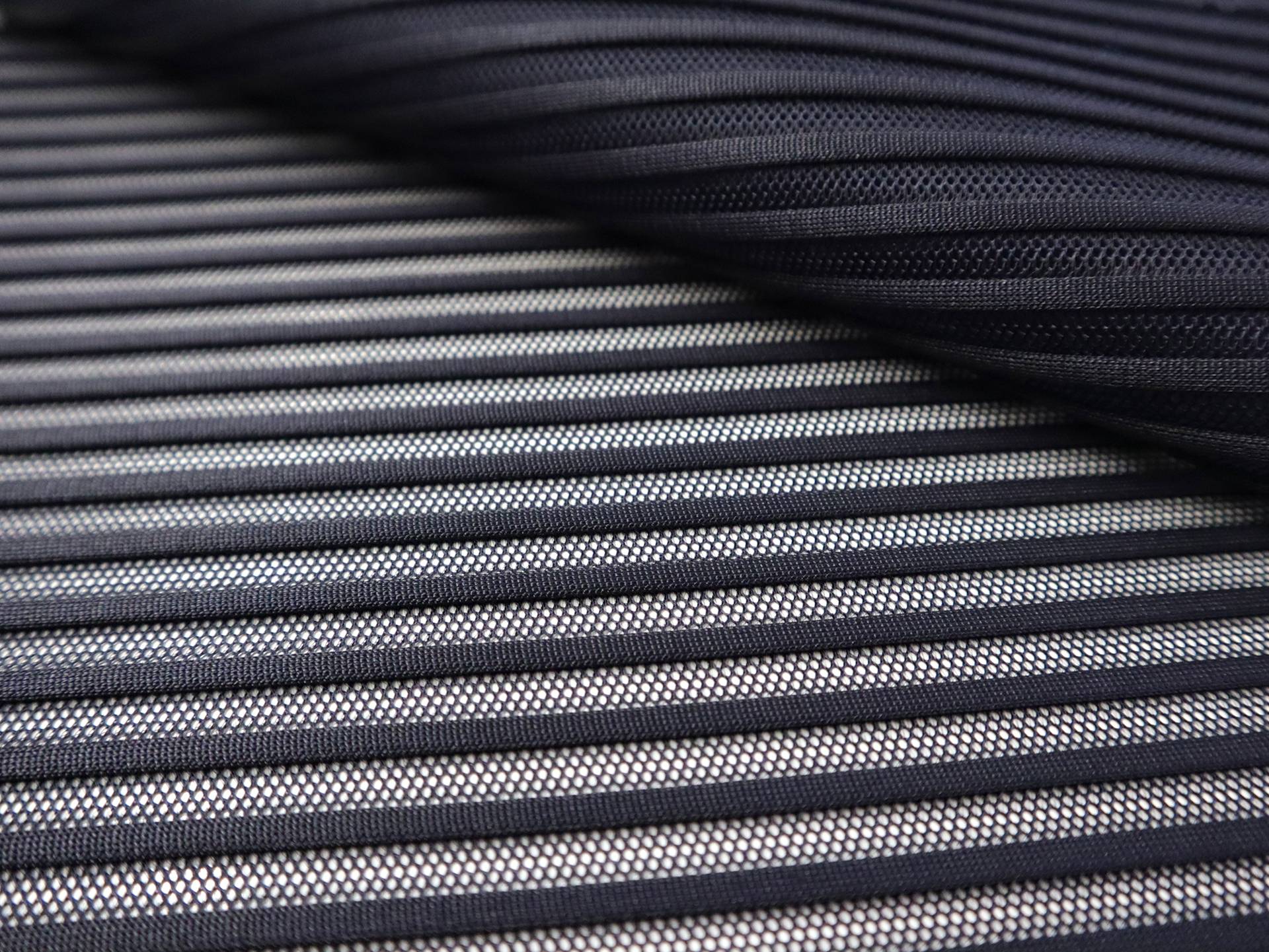 Striped Polyester Net in Midnight Navy