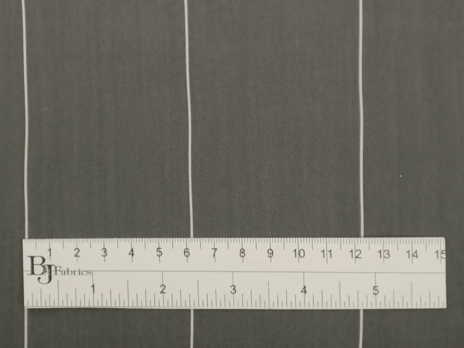 Silk Shirting in Graphite with White Stripes (Wide)