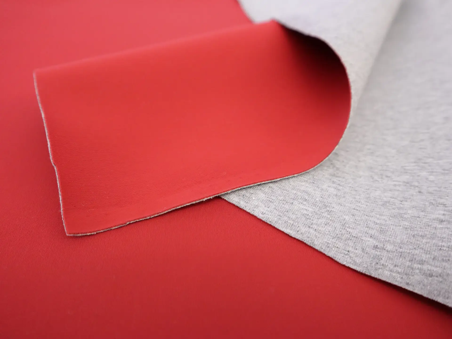 Nylon & Cotton Water Repellant in Heathered Grey & Red