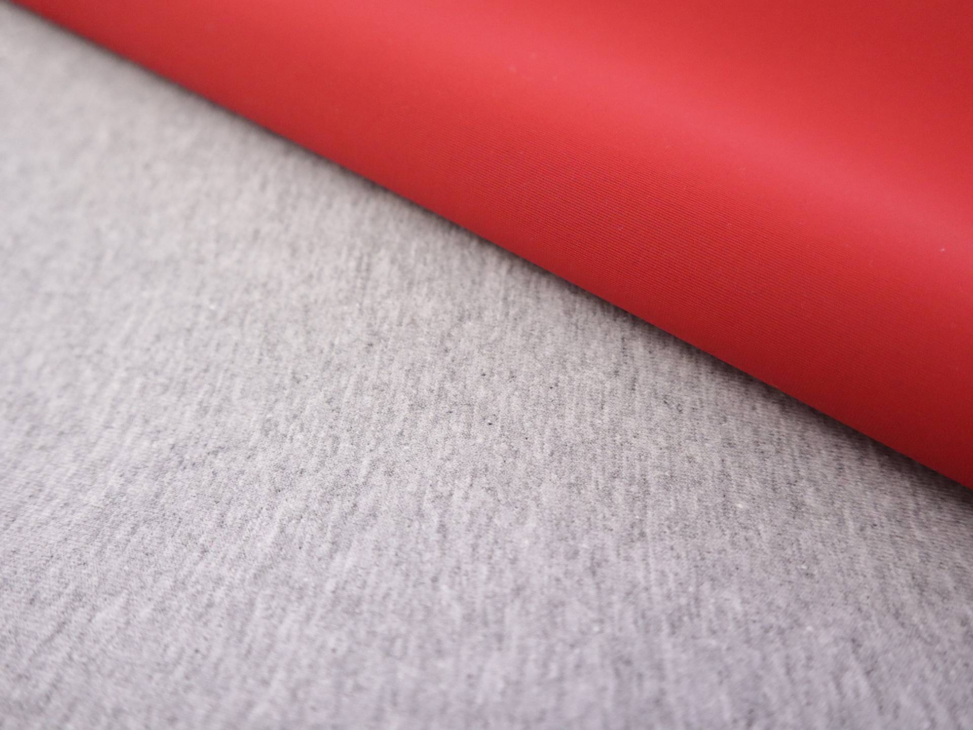 Nylon & Cotton Water Repellant in Heathered Grey & Red