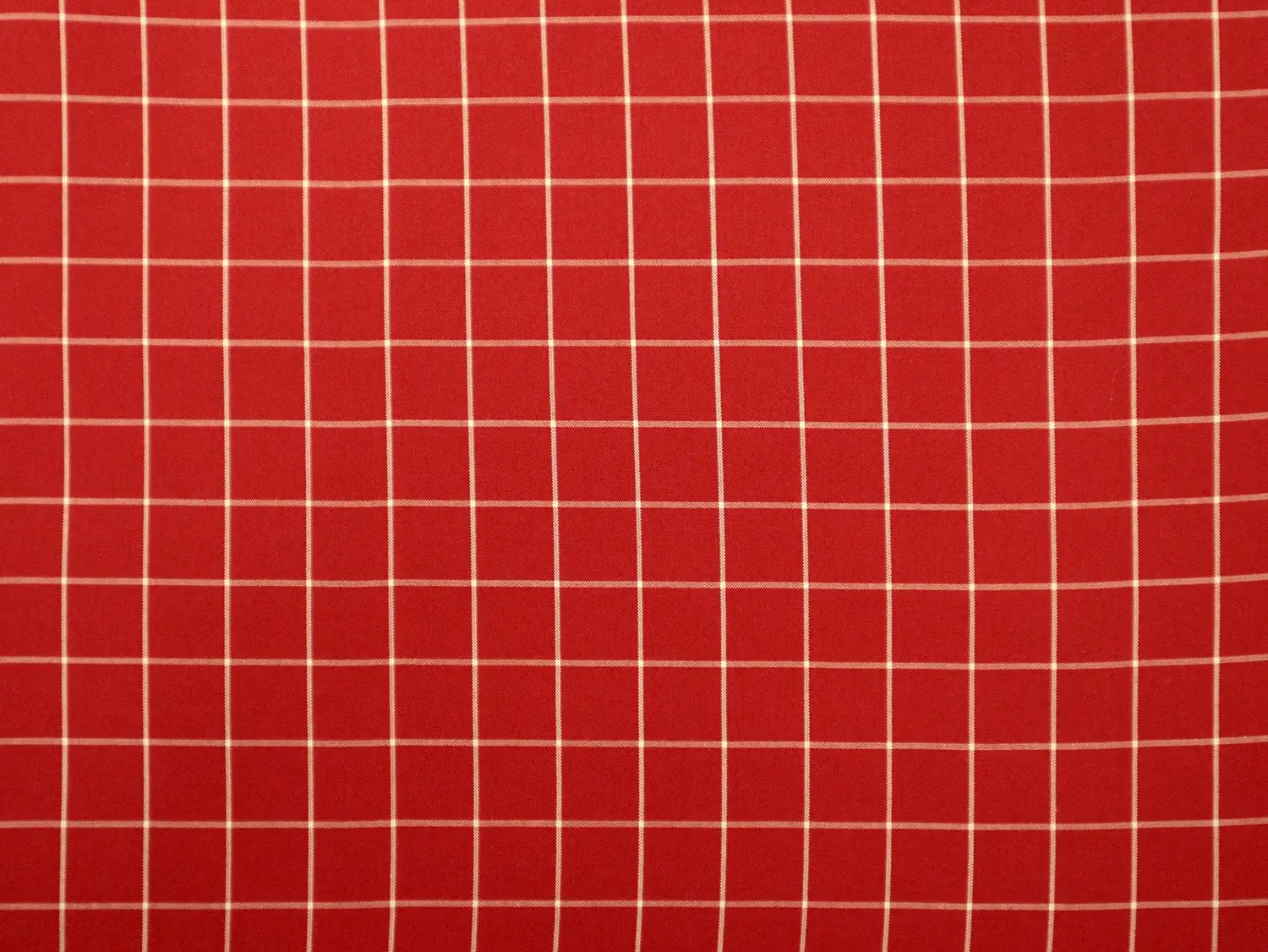 Silk Shirting with Windowpane Check Pattern in Red and White