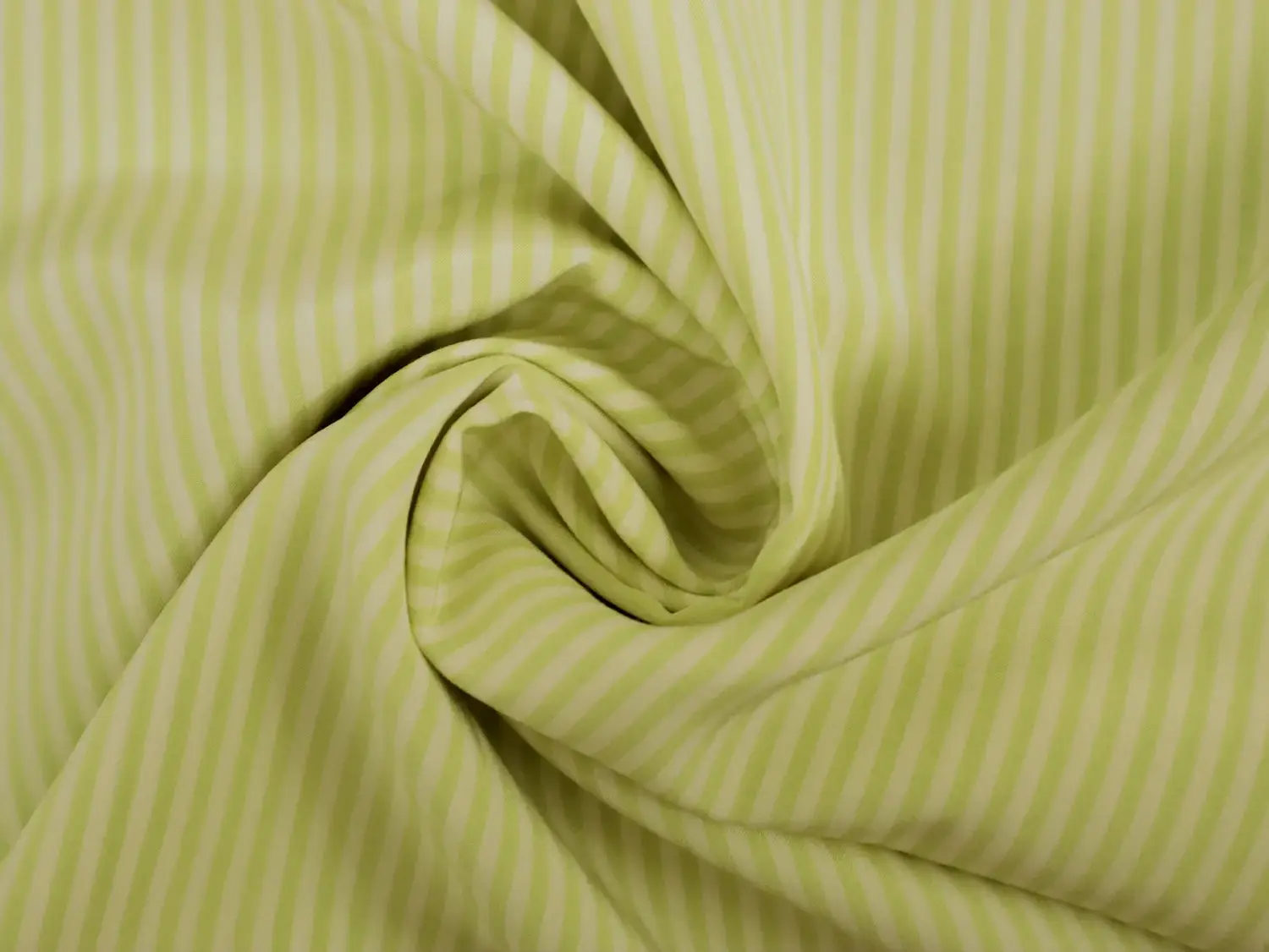 Silk Shirting with Grellow and Cream Stripes