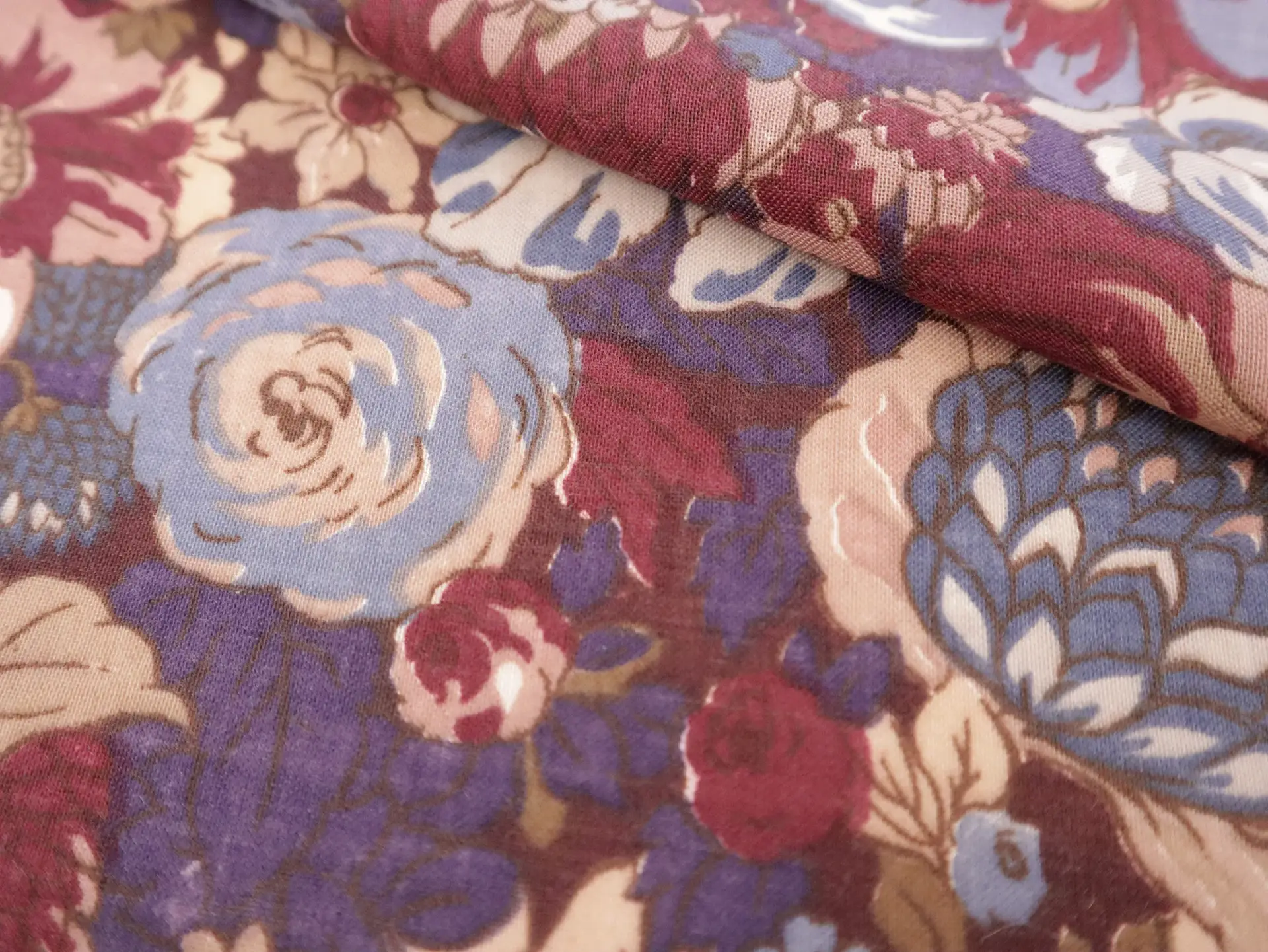 Vintage Wool & Cotton Viyella with Floral Print
