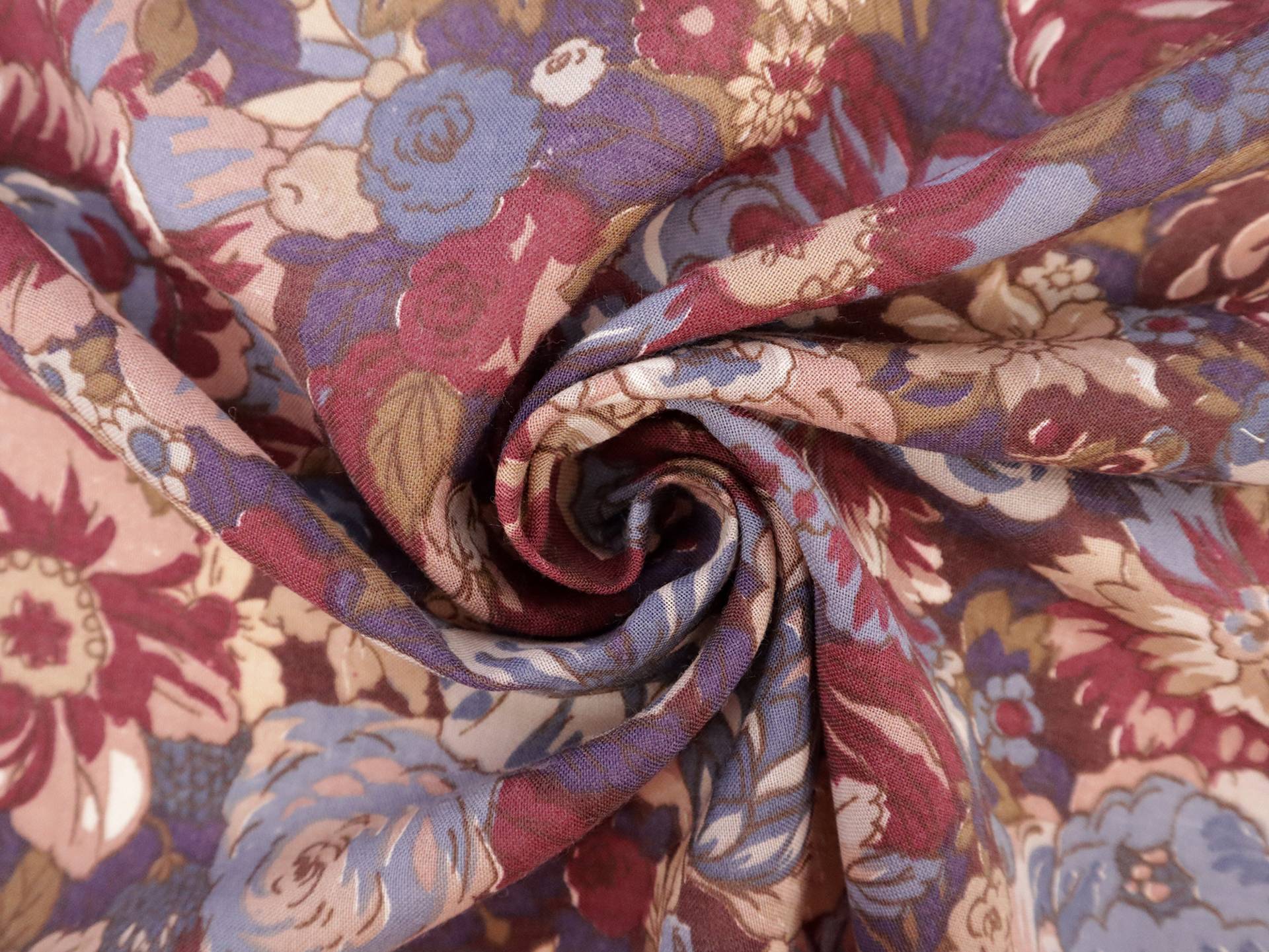Vintage Wool & Cotton Viyella with Floral Print