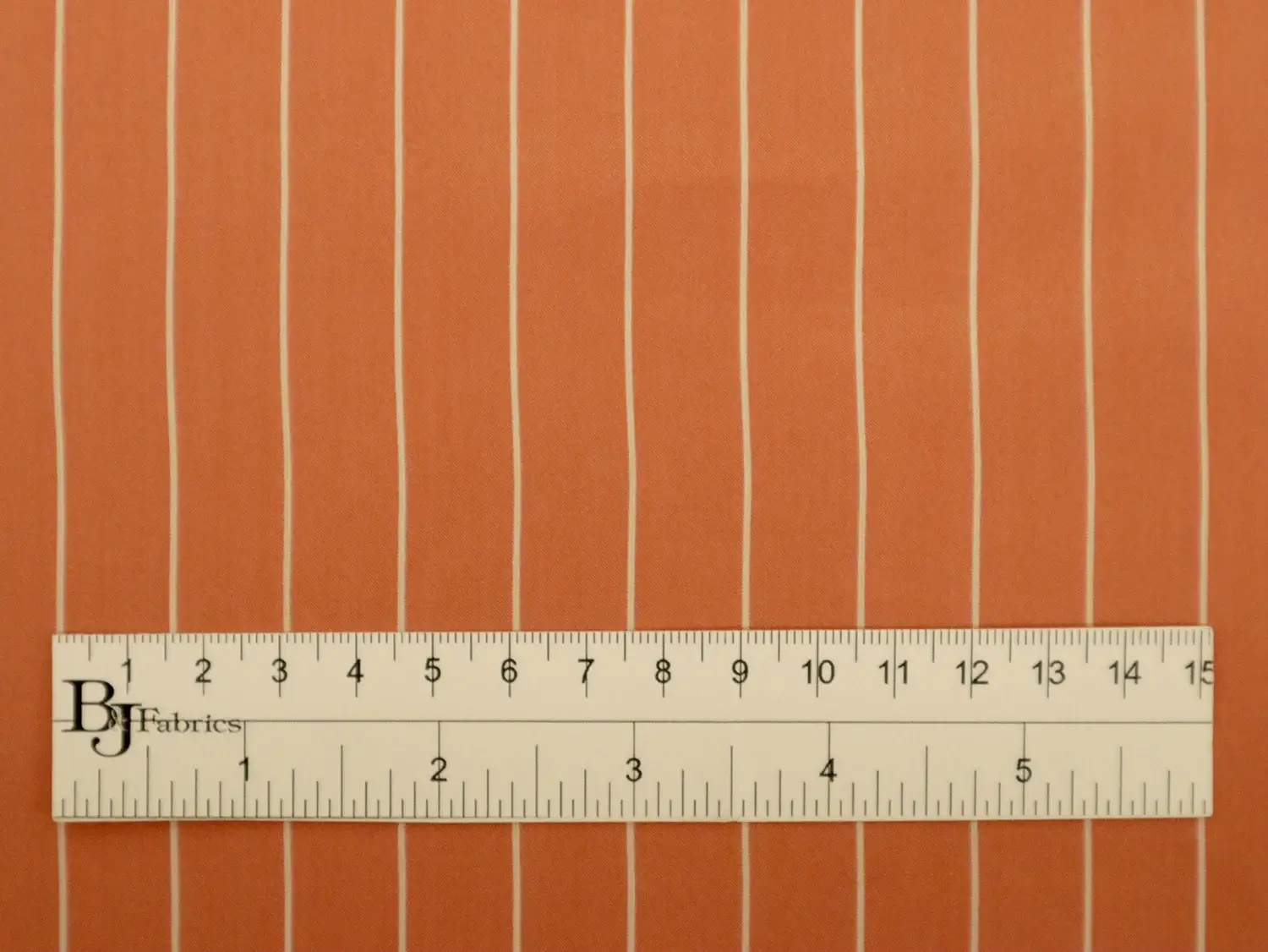 Silk Shirting in Orange with White Stripes