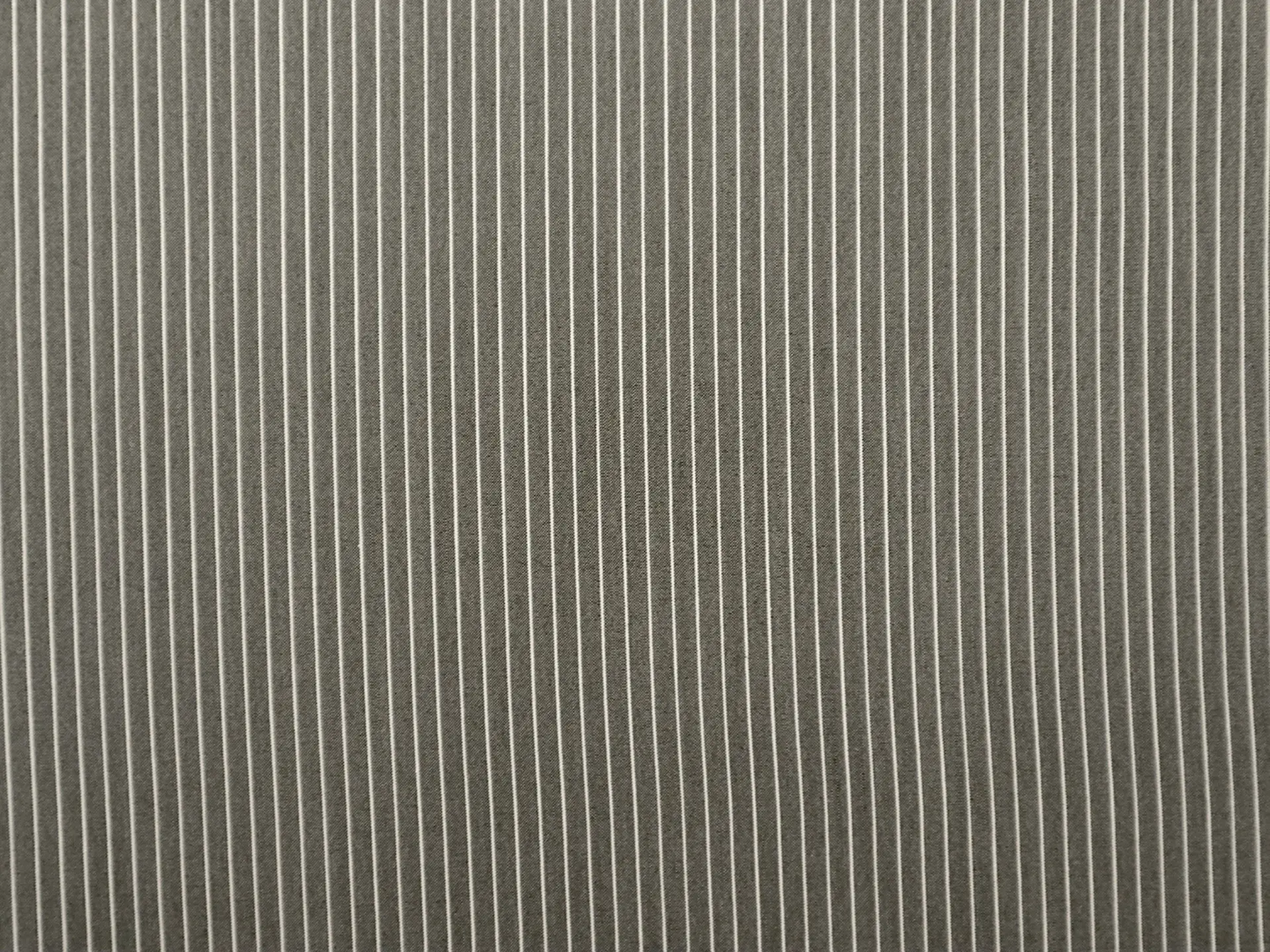 Silk Shirting in Graphite with White Stripes