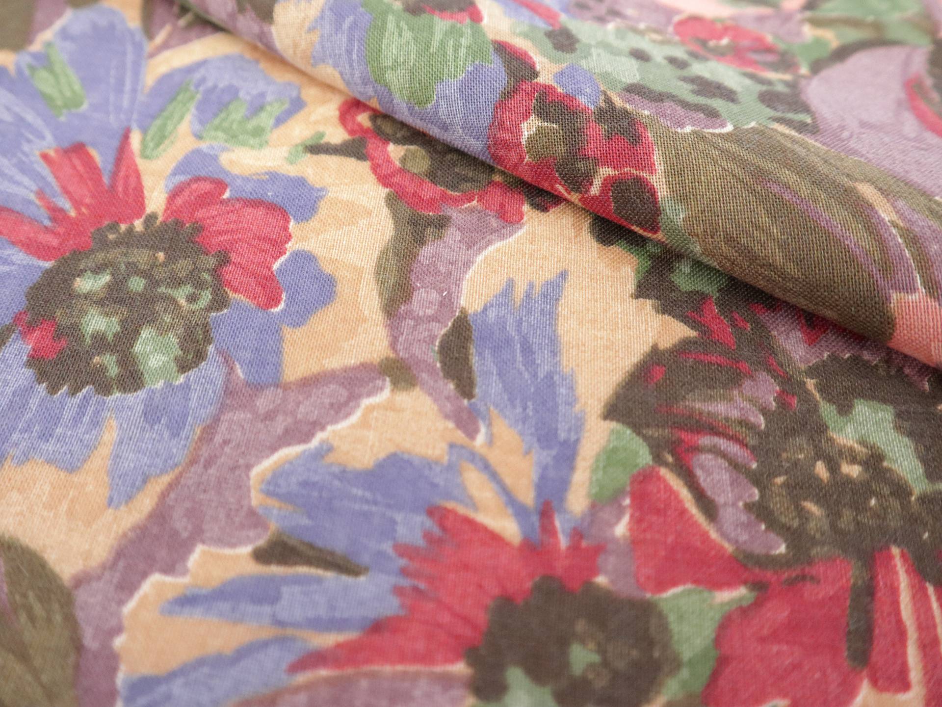 Vintage Wool & Cotton Viyella with Floral Print