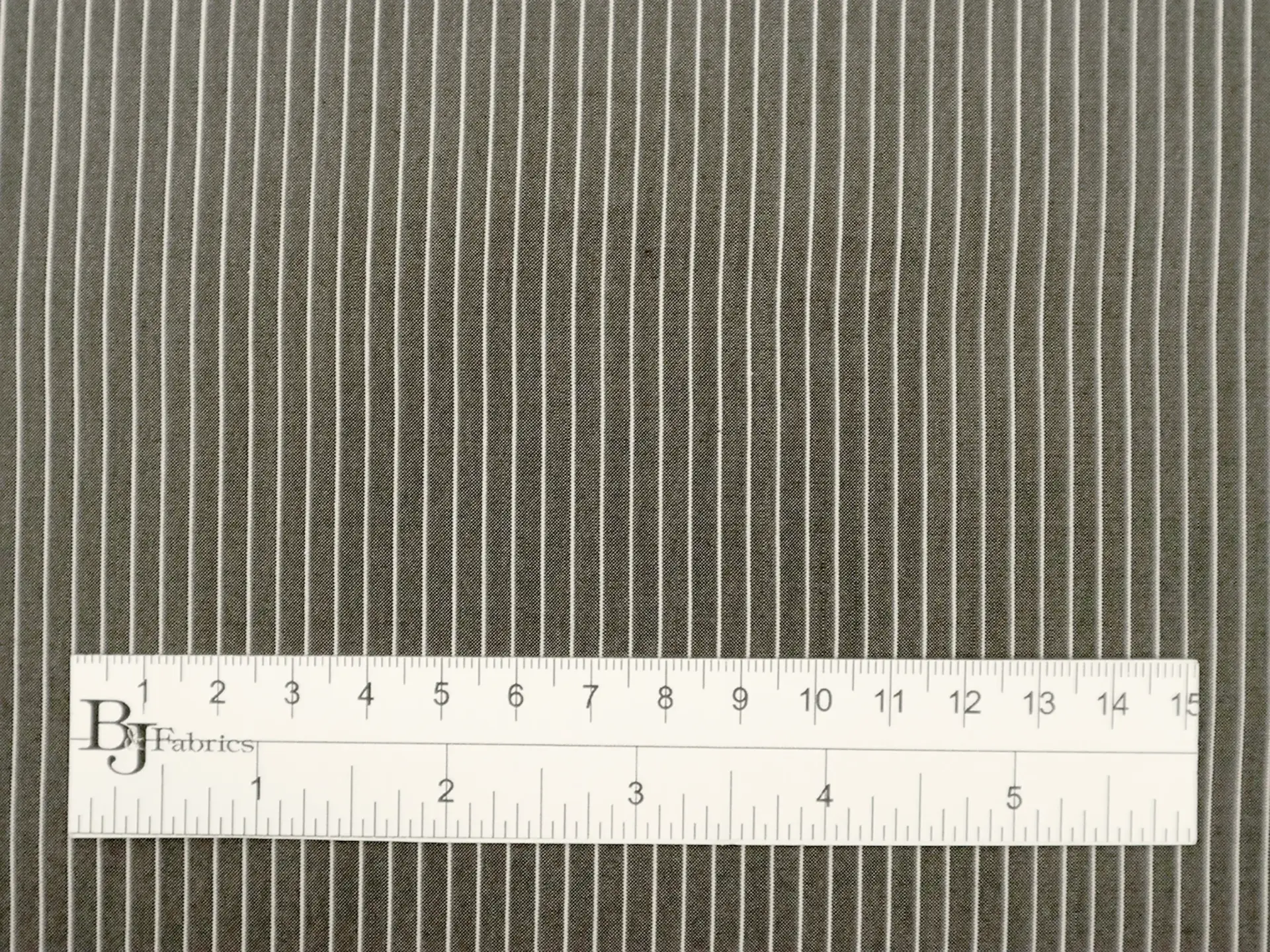 Silk Shirting in Graphite with White Stripes