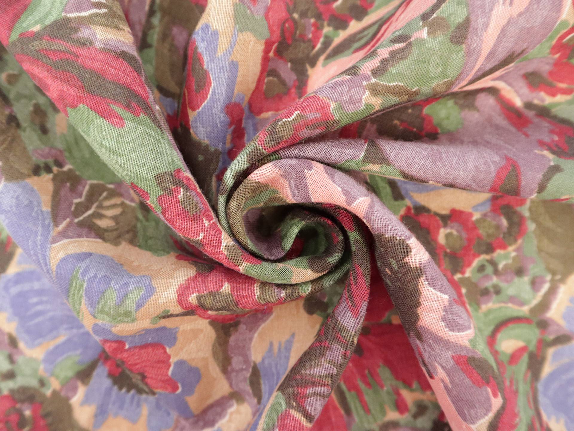 Vintage Wool & Cotton Viyella with Floral Print
