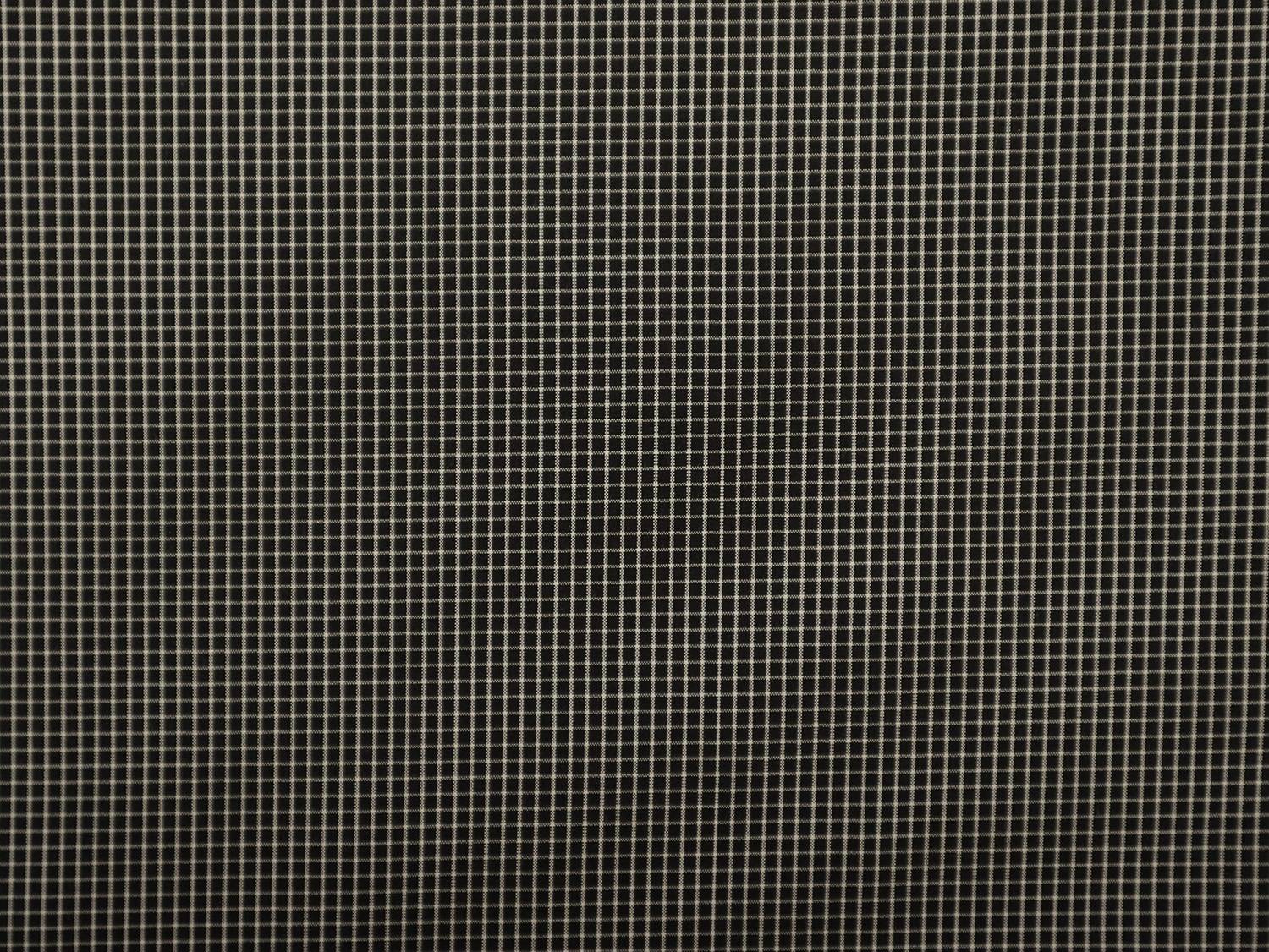 Silk Shirting with Check Pattern in Black and White
