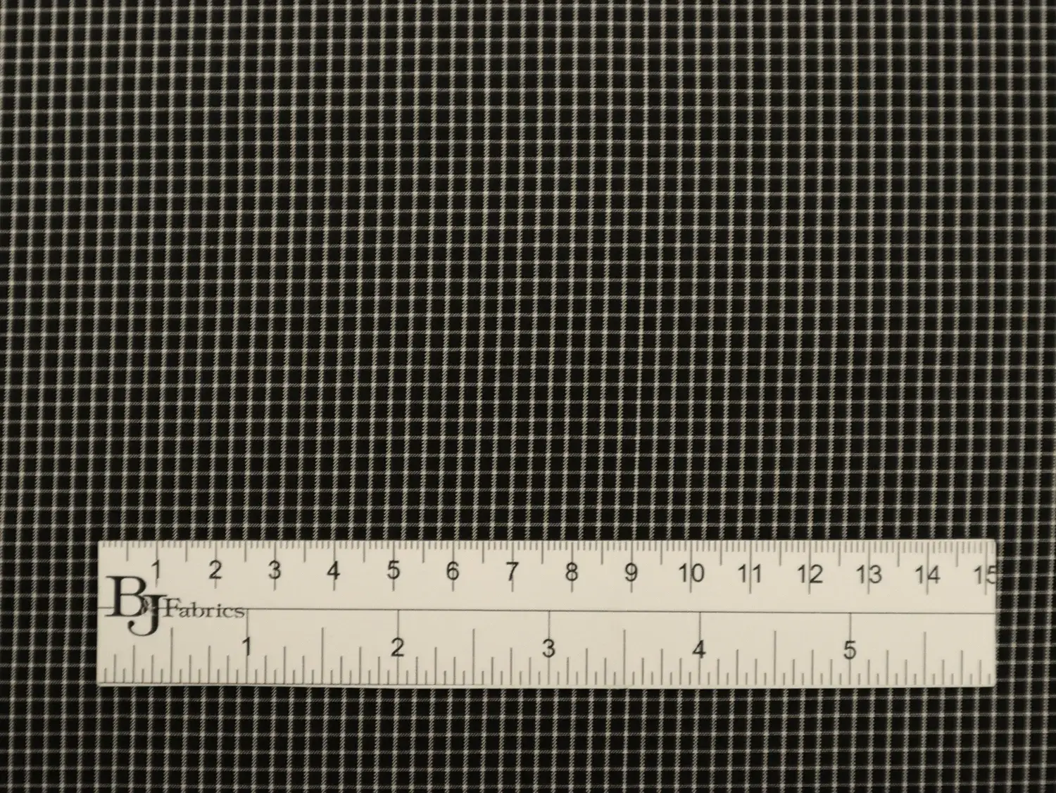 Silk Shirting with Check Pattern in Black and White