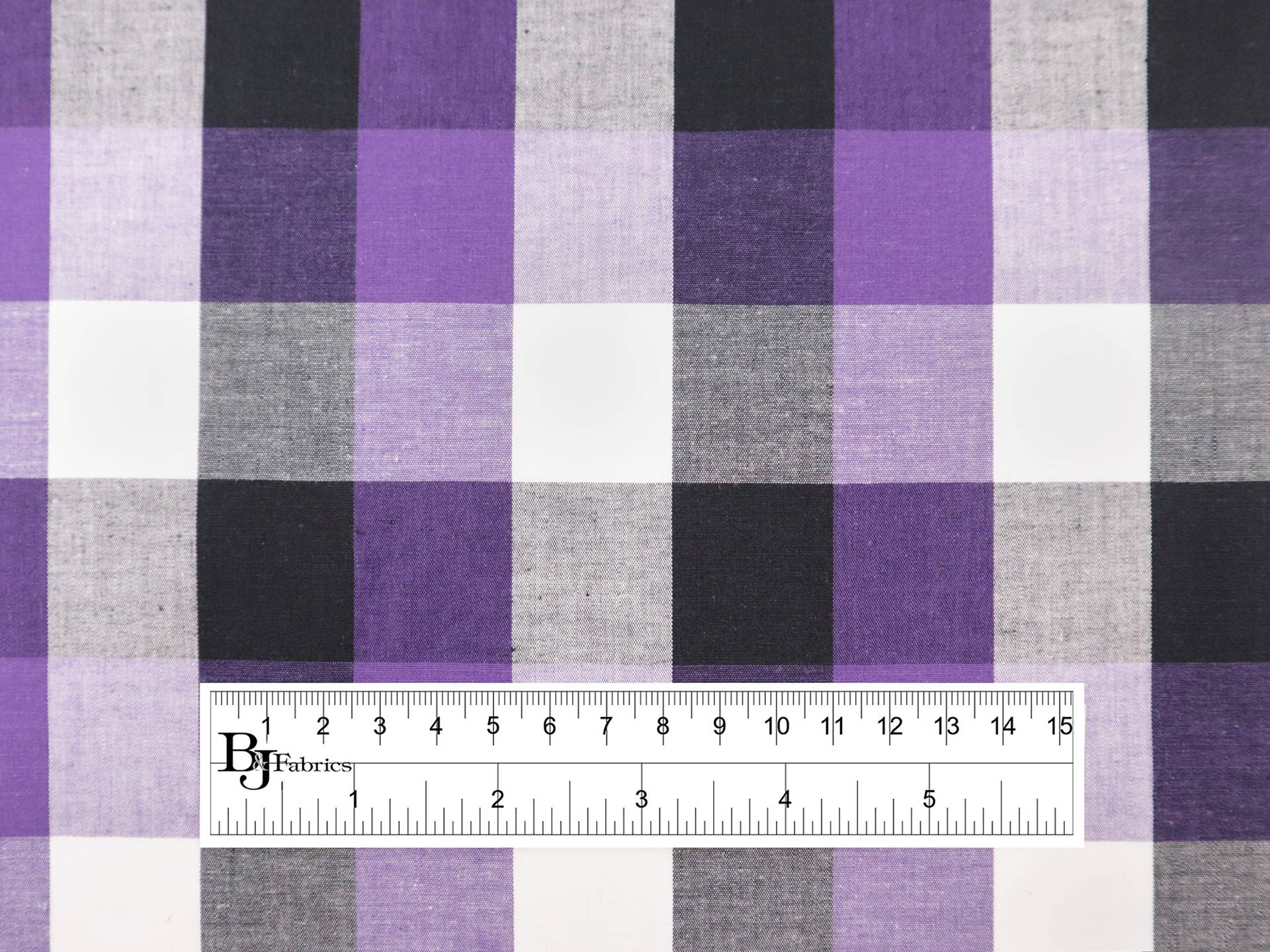 1.5" Cotton Gingham in Purple & Black