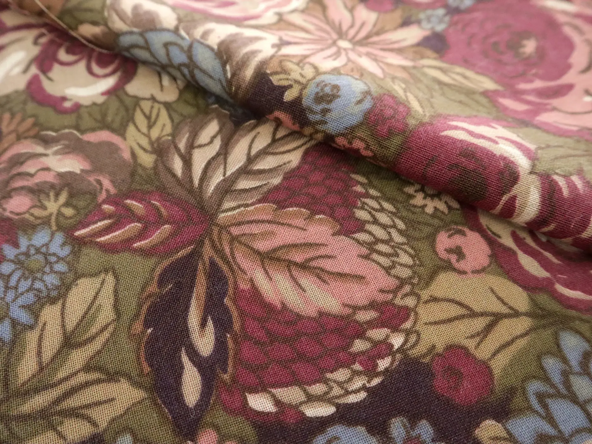 Vintage Wool & Cotton Viyella with Floral Print