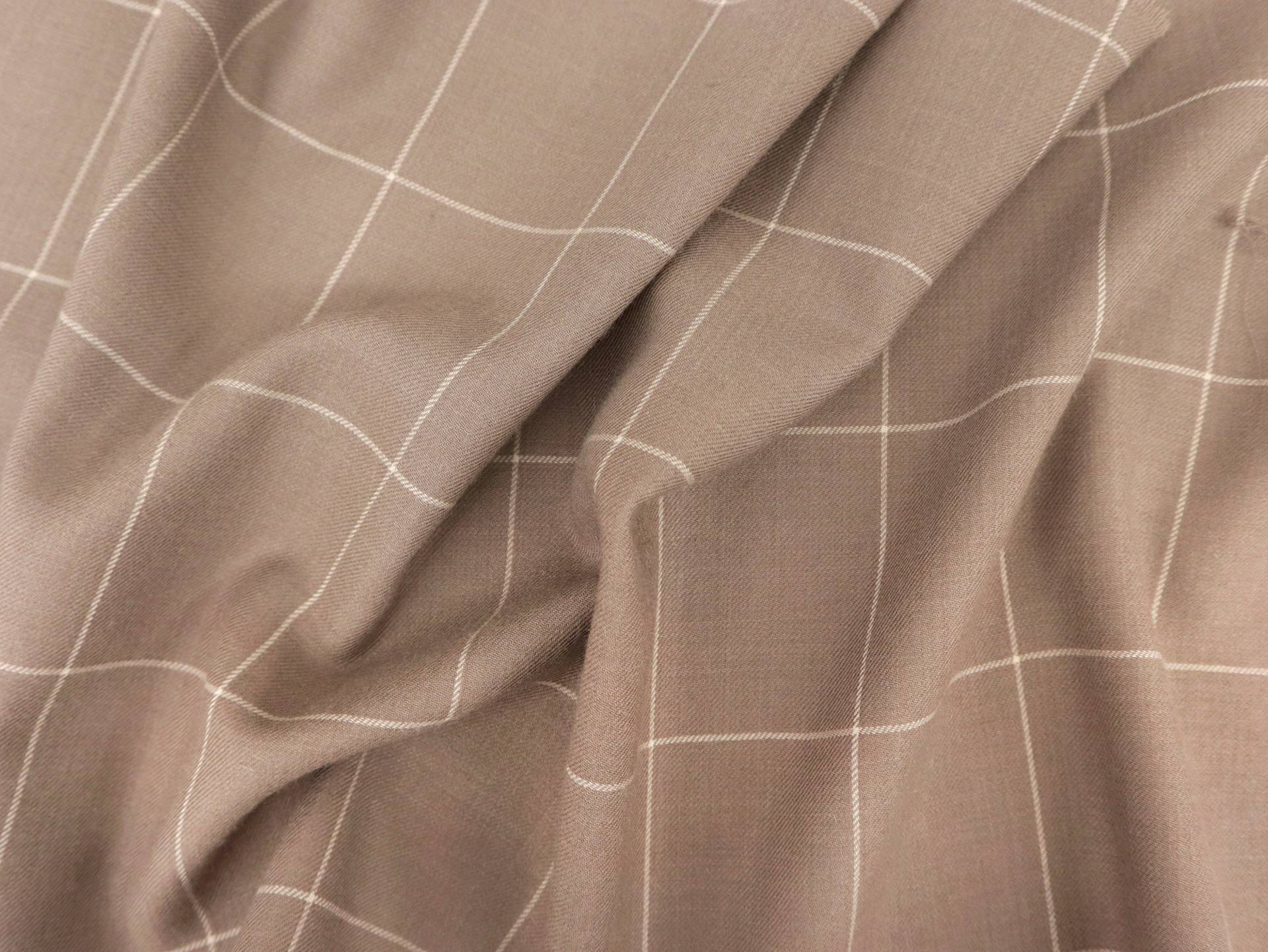 Cashmere Window Pane Challis in Taupe