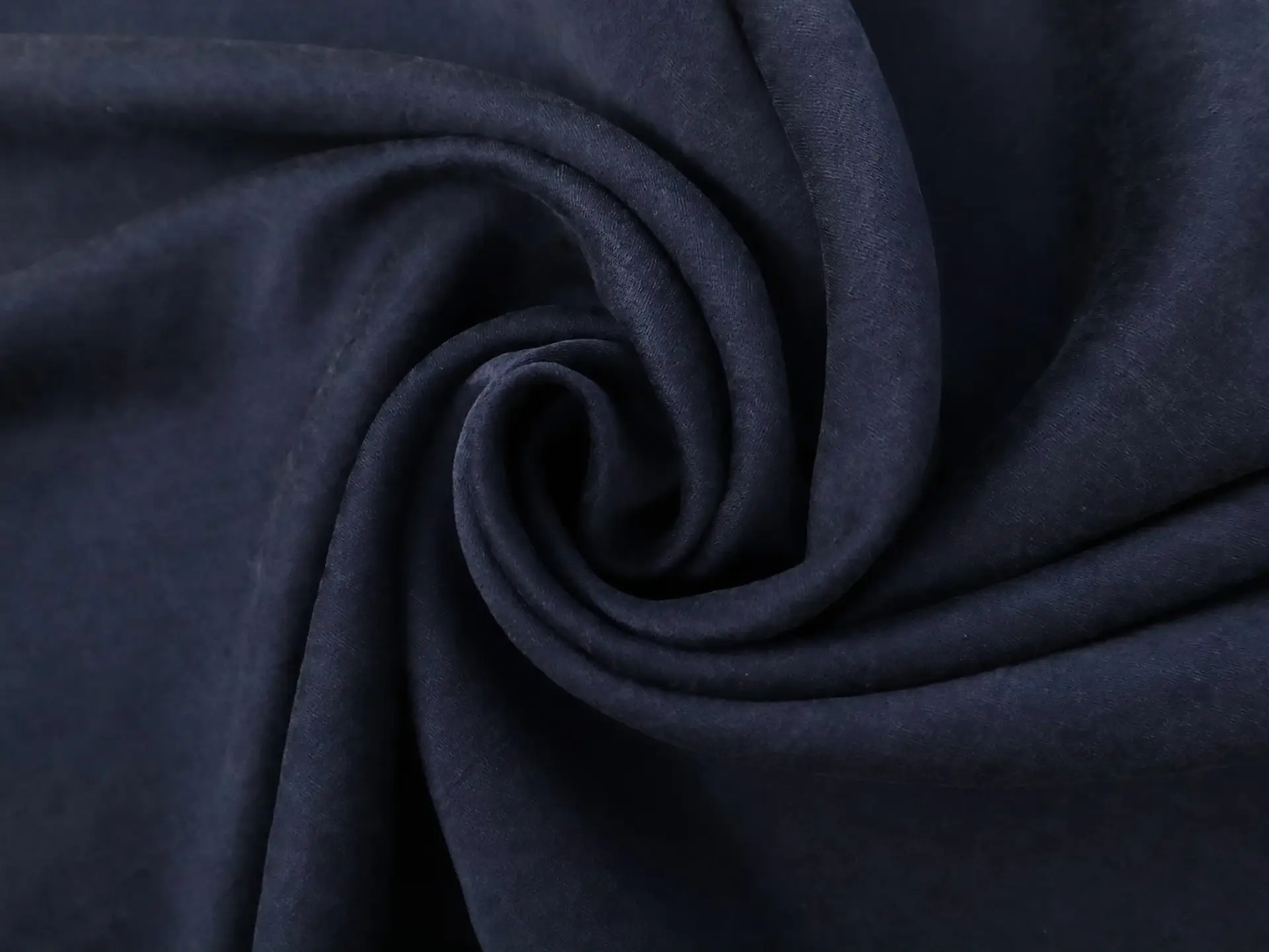 Washed Pure Silk Duchesse Satin in Navy
