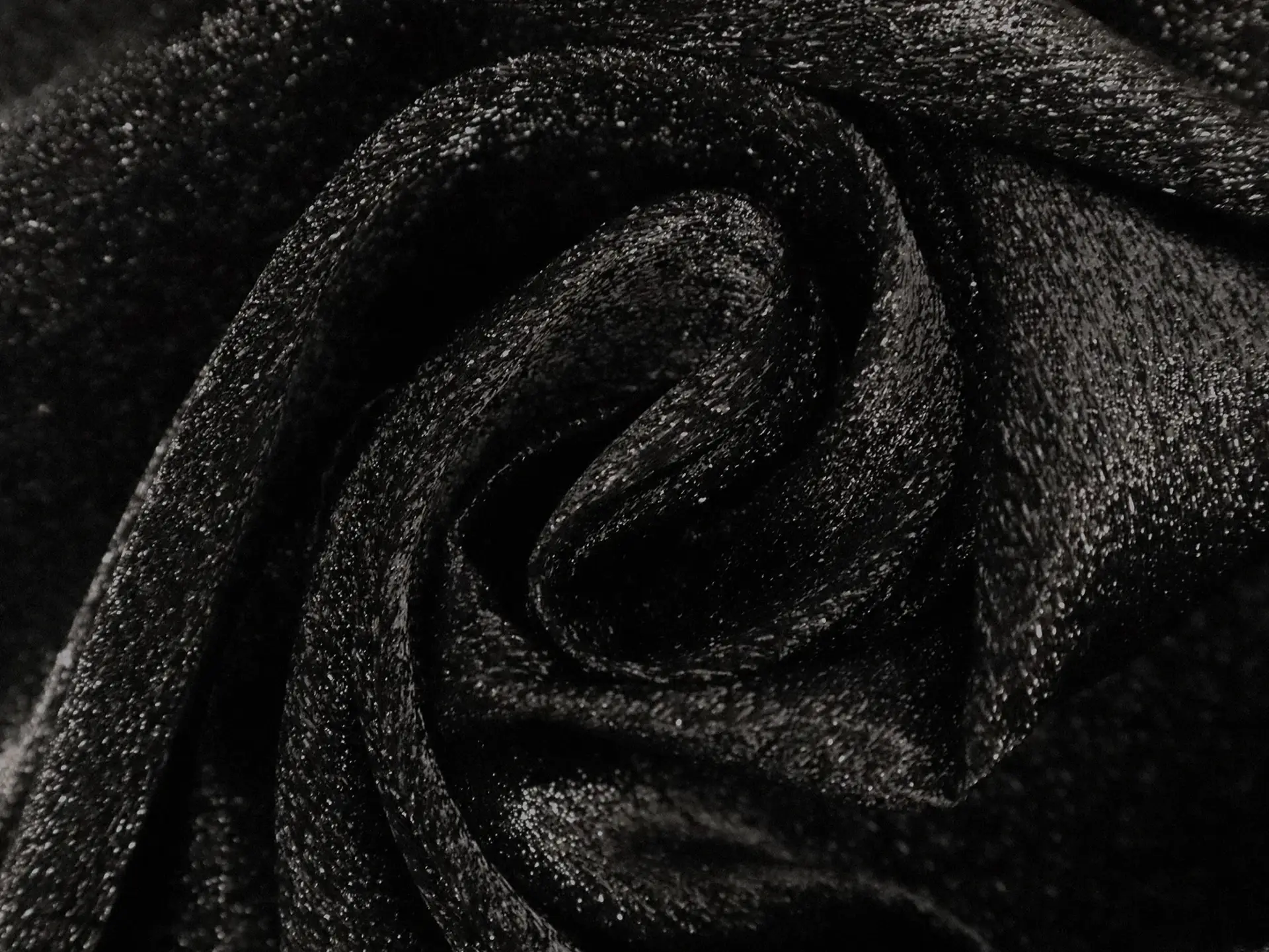 Silk Blend Metallic Crepe in Black