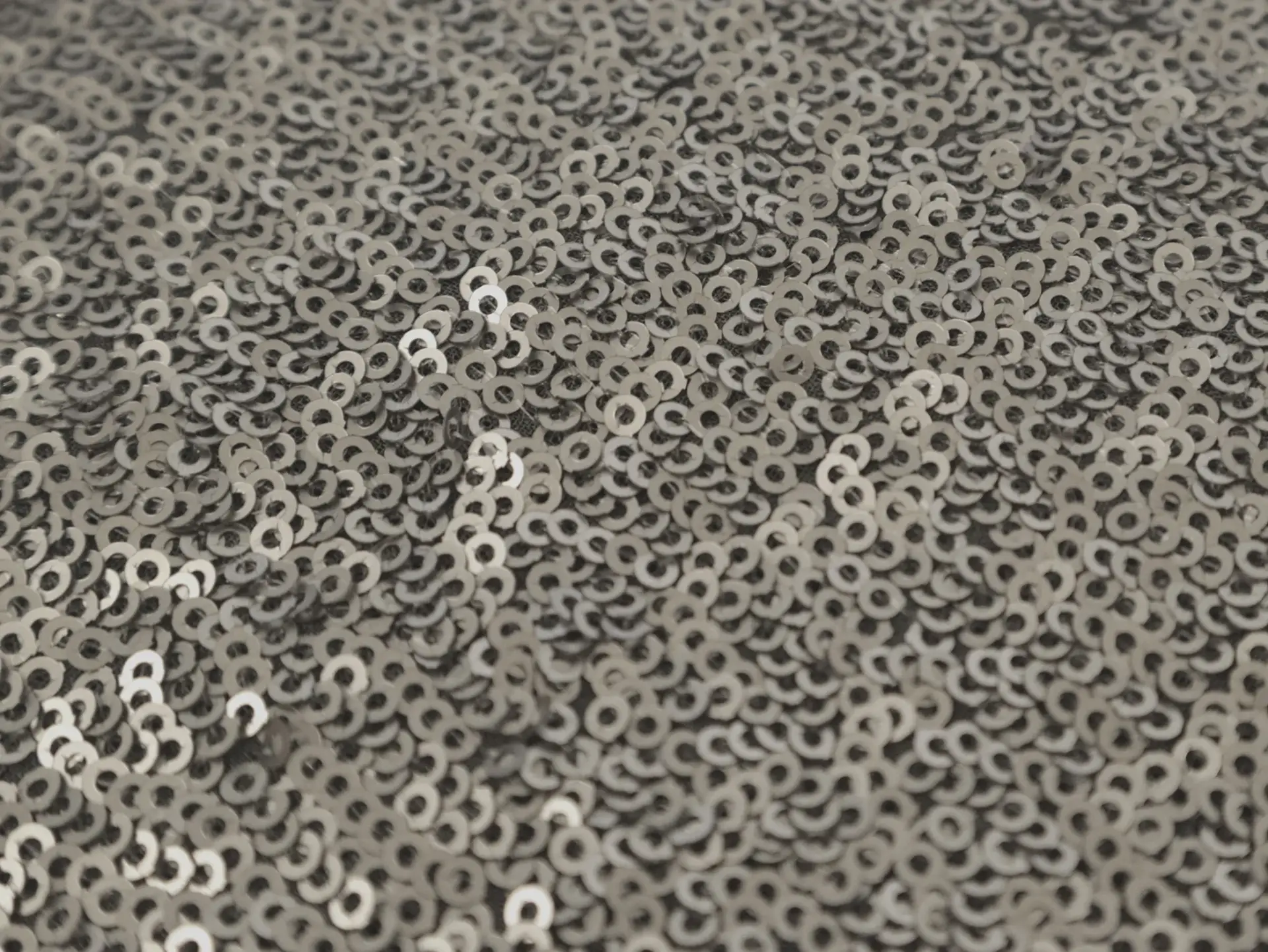 Sequins on Silk Chiffon in Pewter