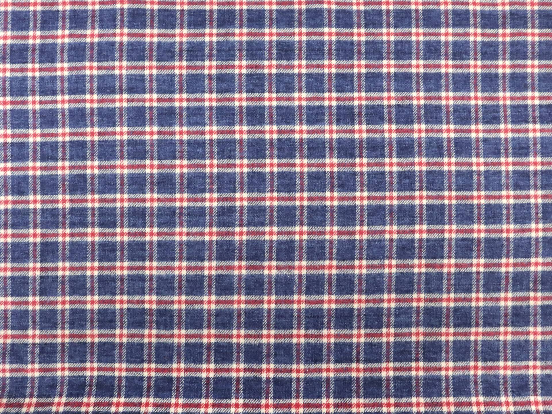 Japanese Cotton Flannel Check in Blue Raspberry