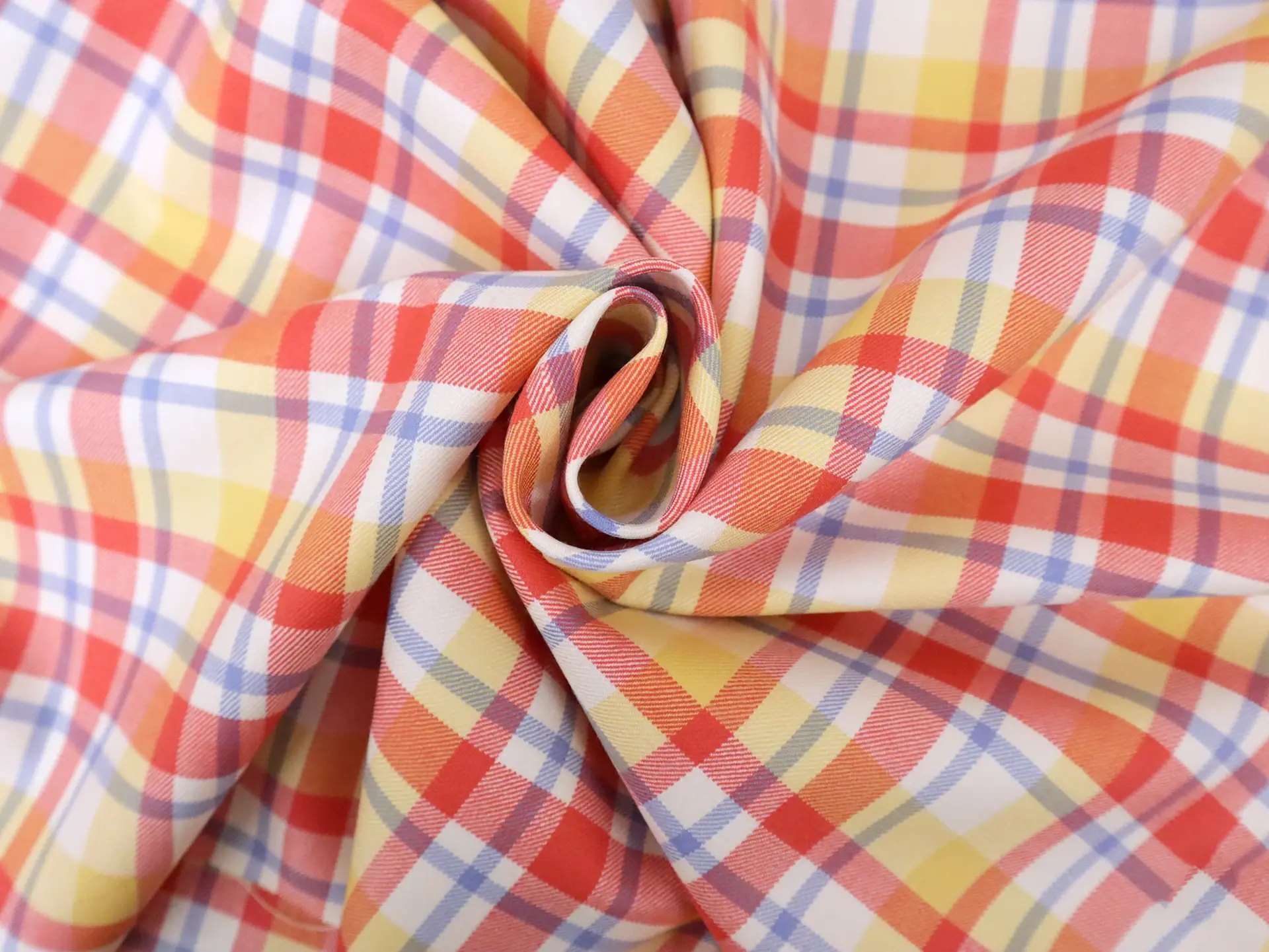 Silk & Wool Plaid Twill Suiting in Pastels