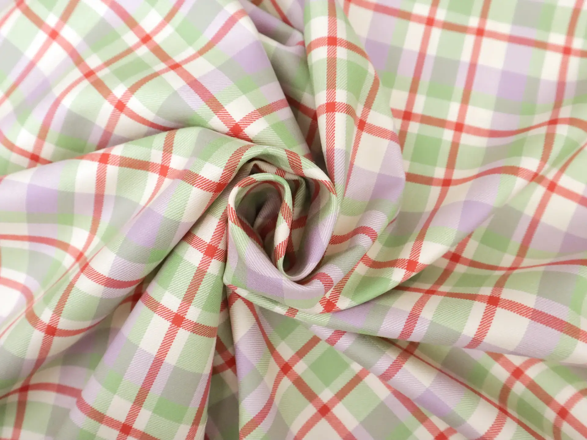 Silk & Wool Plaid Twill Suiting in Pastels
