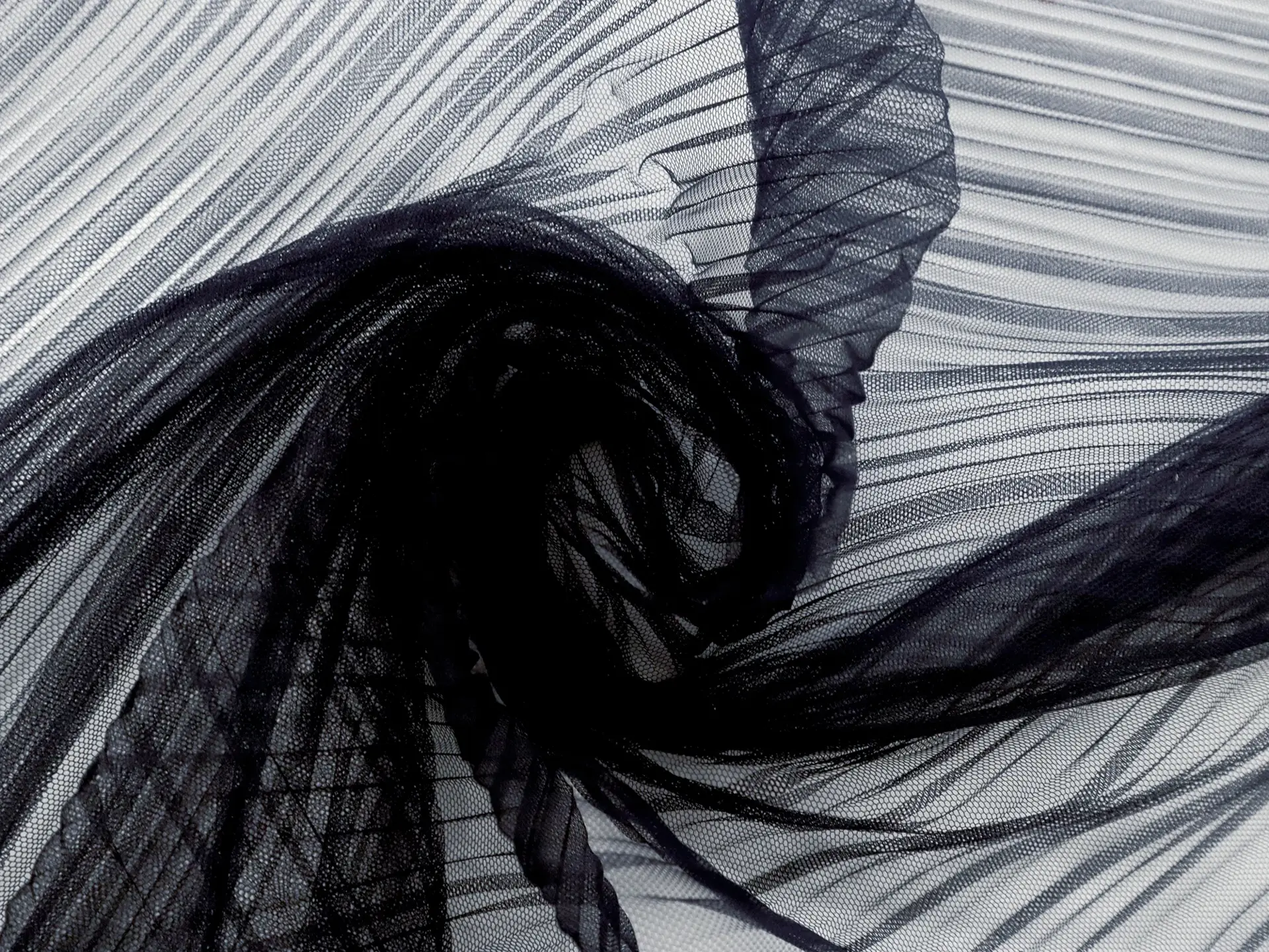Pleated Tulle in Navy