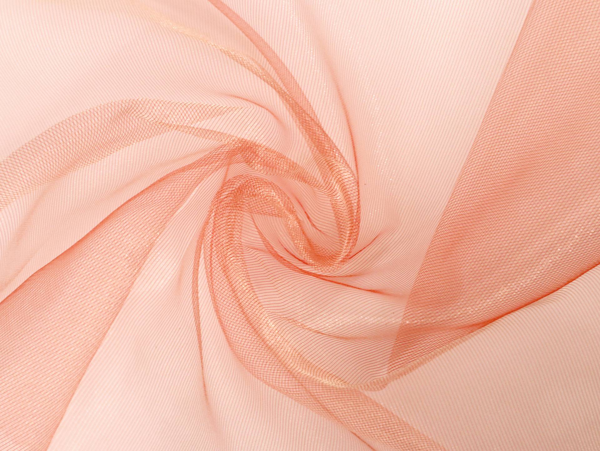 Iridescent Metallic Marquisette in Coral and Light Gold