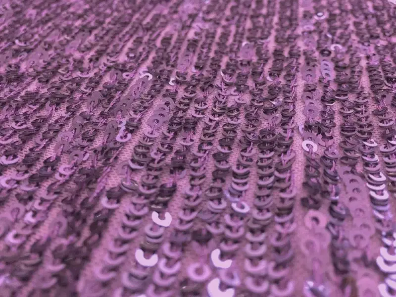 Fantasia Mini Sequins on Stretch Tulle in Purple