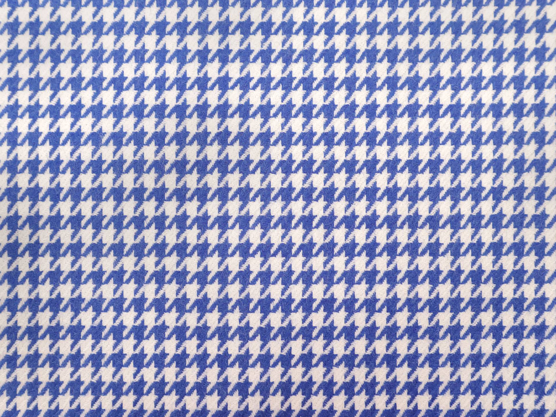 Italian Wool Houndstooth Suiting in Avio Blue & Ivory