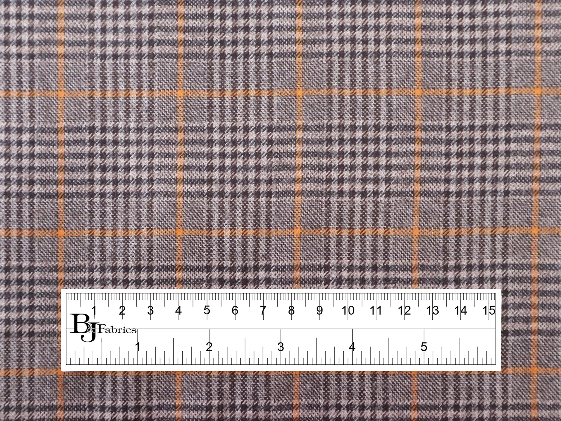 Wool Plaid Suiting in Brown & Yellow