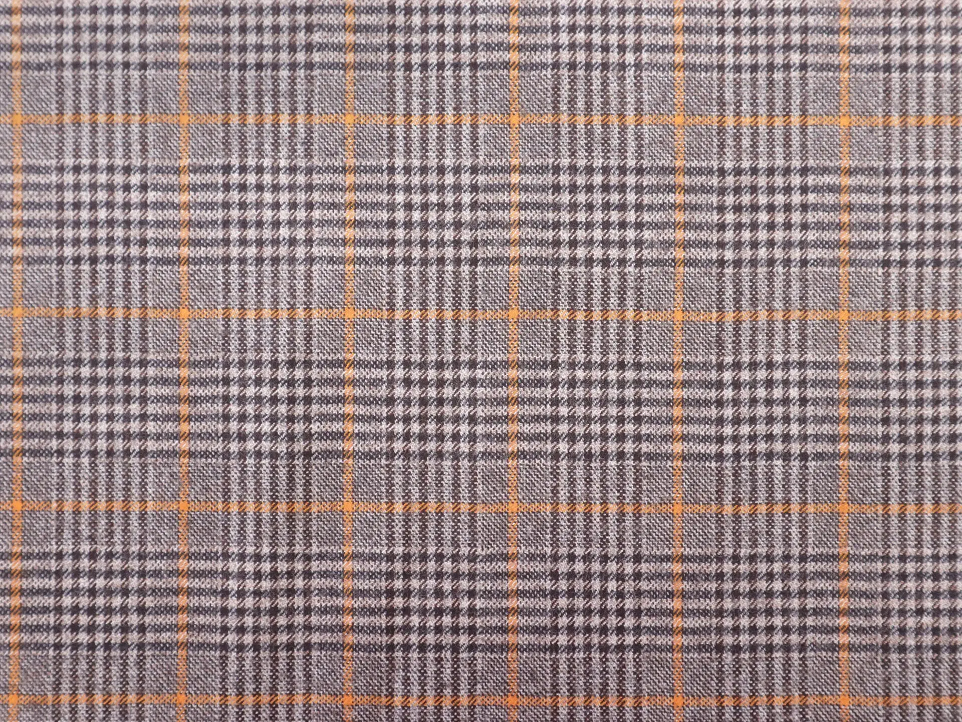 Wool Plaid Suiting in Brown & Yellow