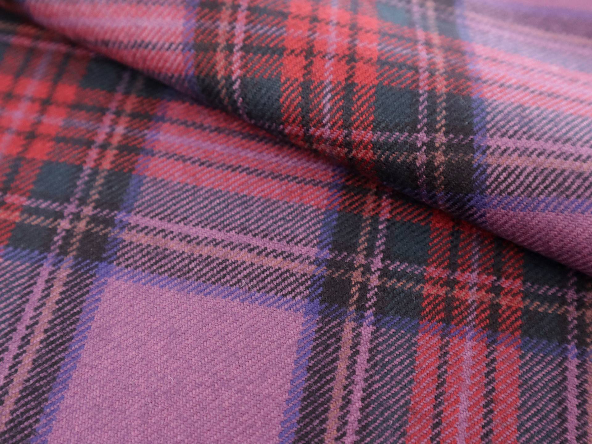 Italian Wool Plaid Suiting in Wine
