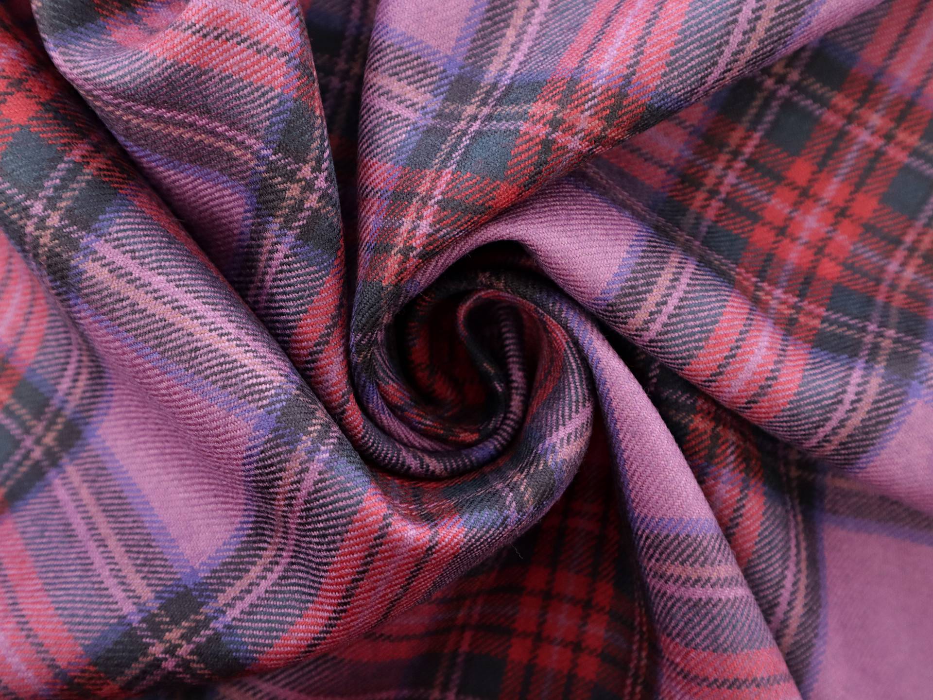 Italian Wool Plaid Suiting in Wine