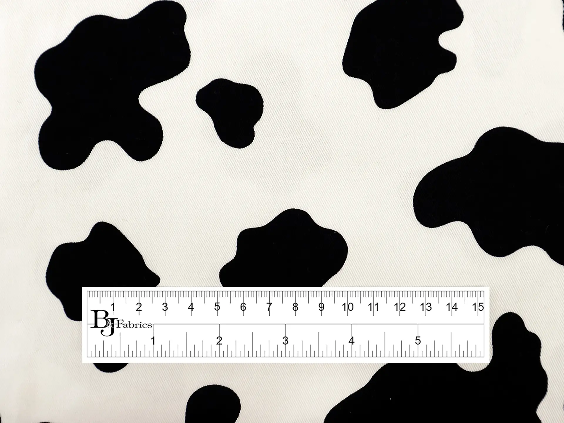 Cotton Twill Cow Print in White & Black
