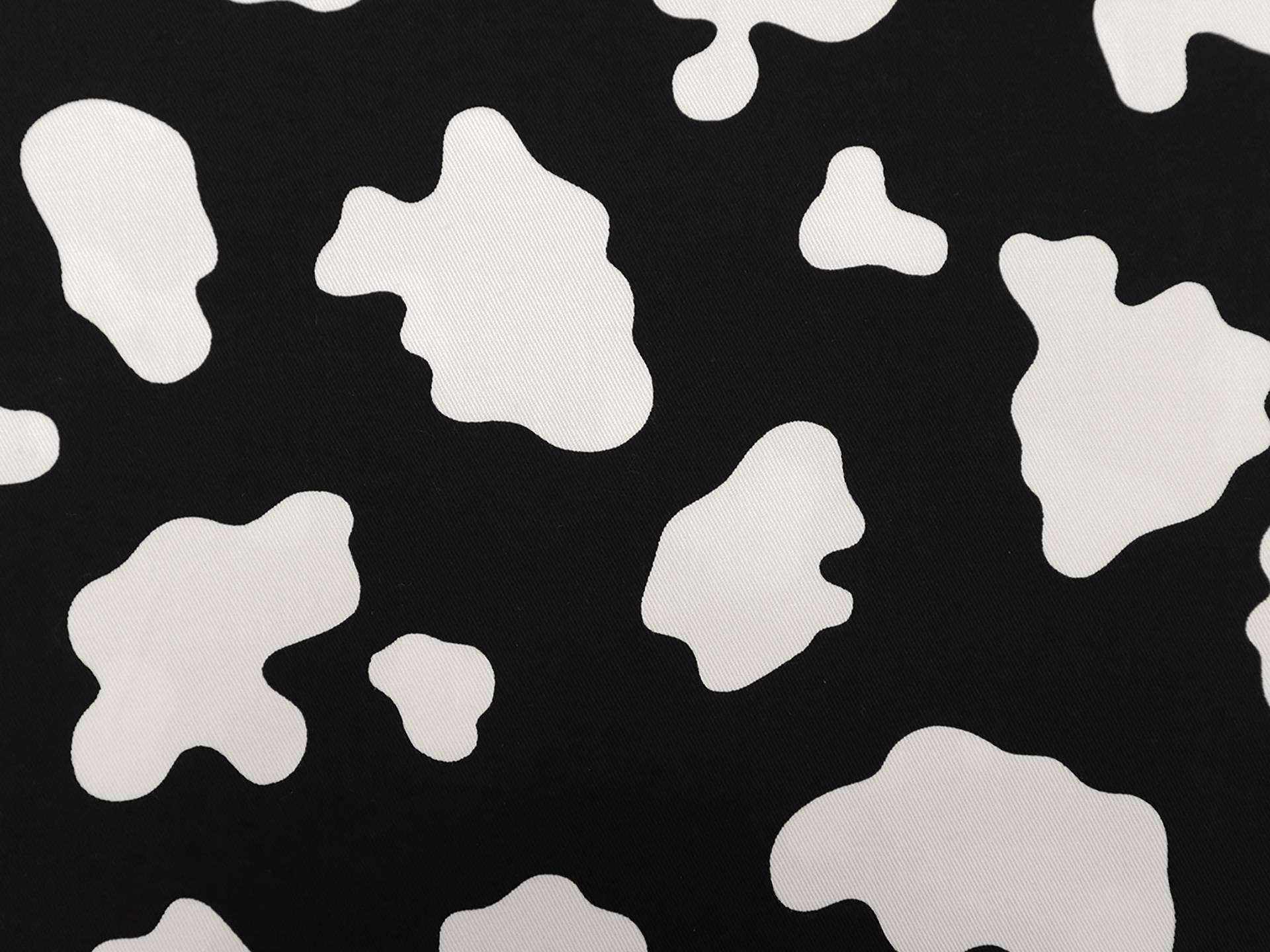 Cotton Twill Cow Print in Black & White