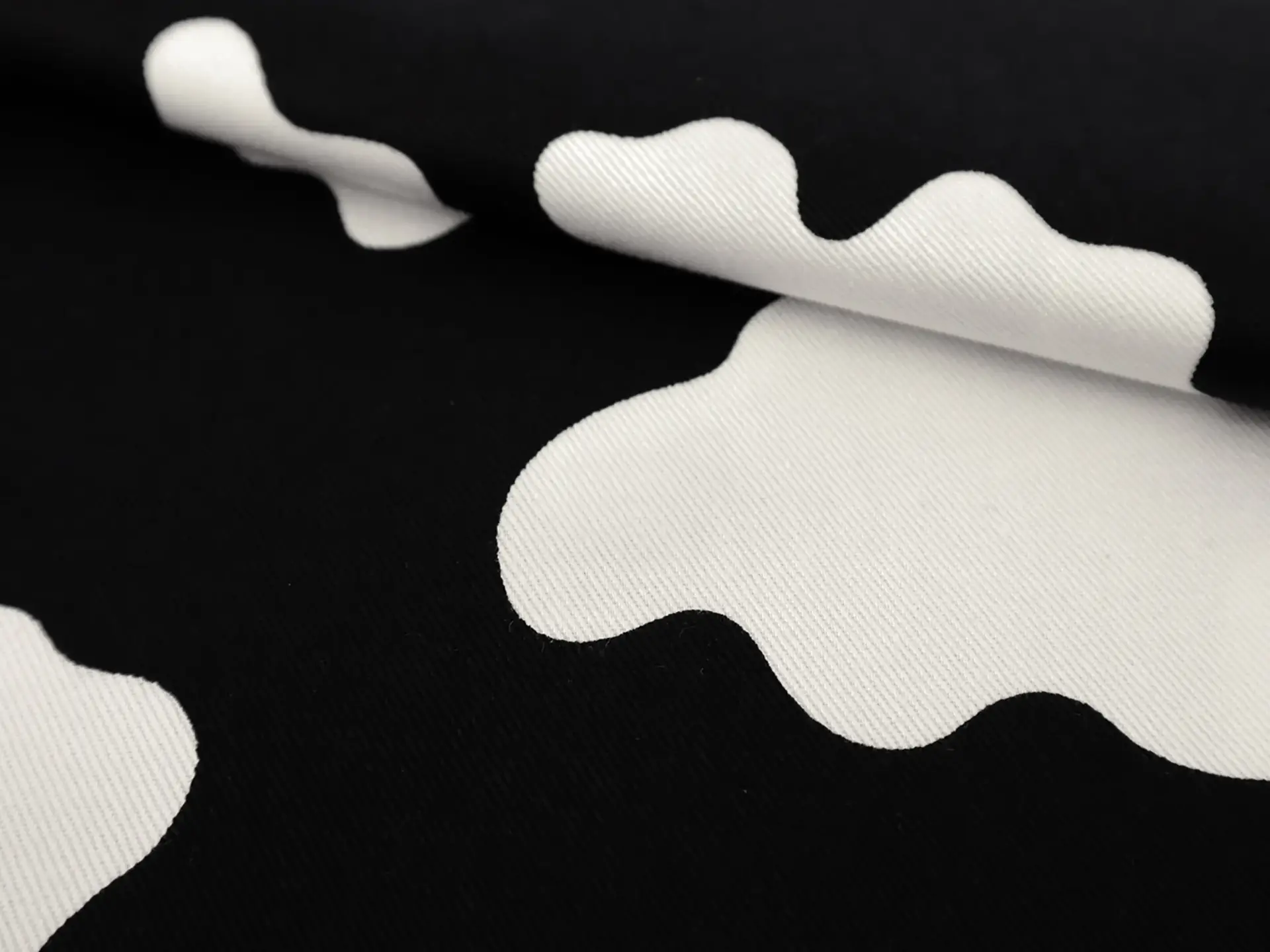 Cotton Twill Cow Print in Black & White