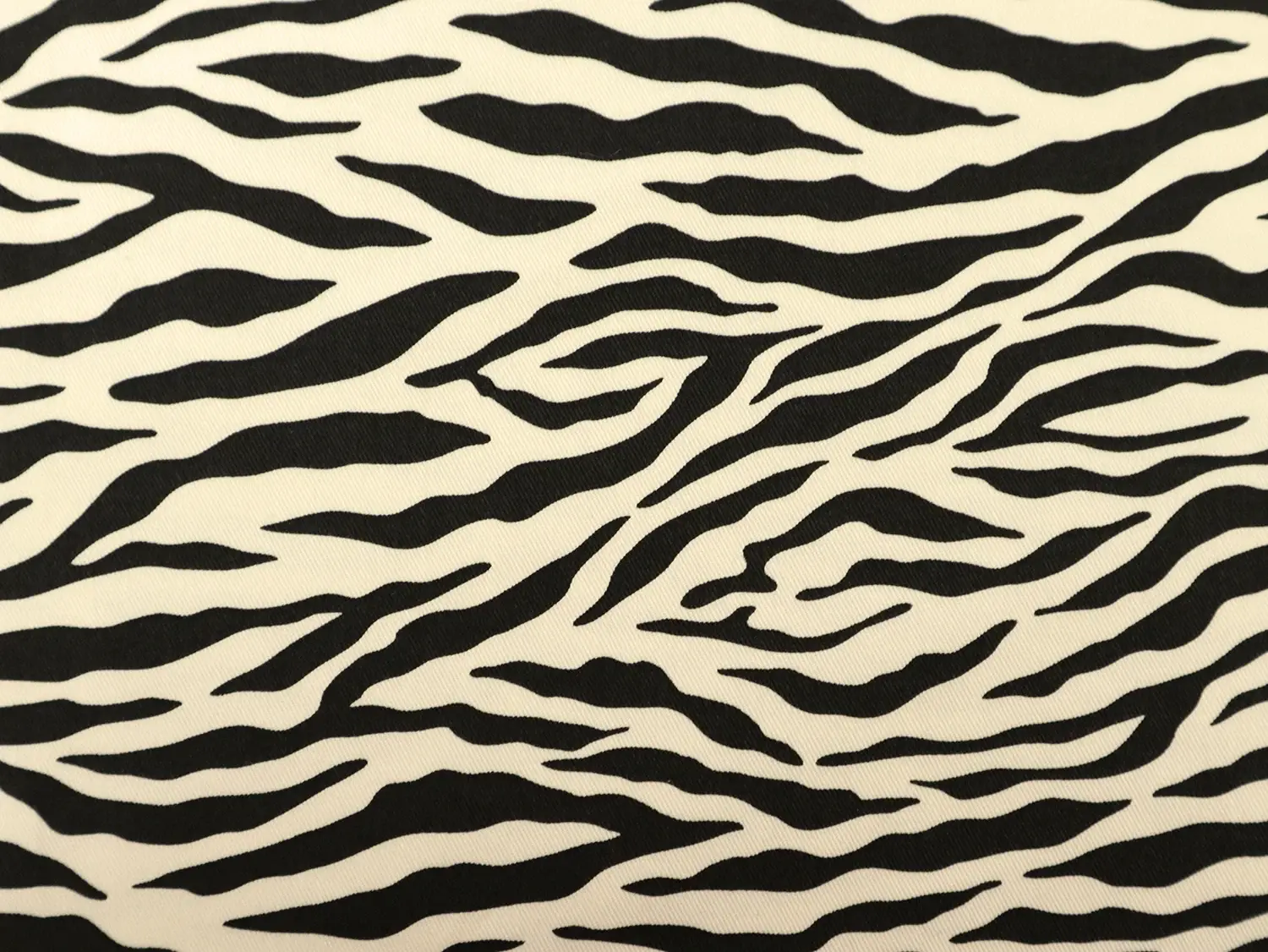 Cotton Twill Zebra Print in White & Black