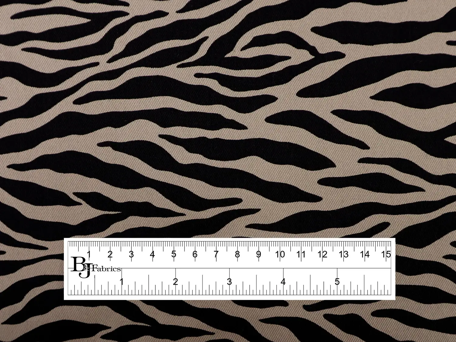 Cotton Twill Zebra Print in Taupe & Black