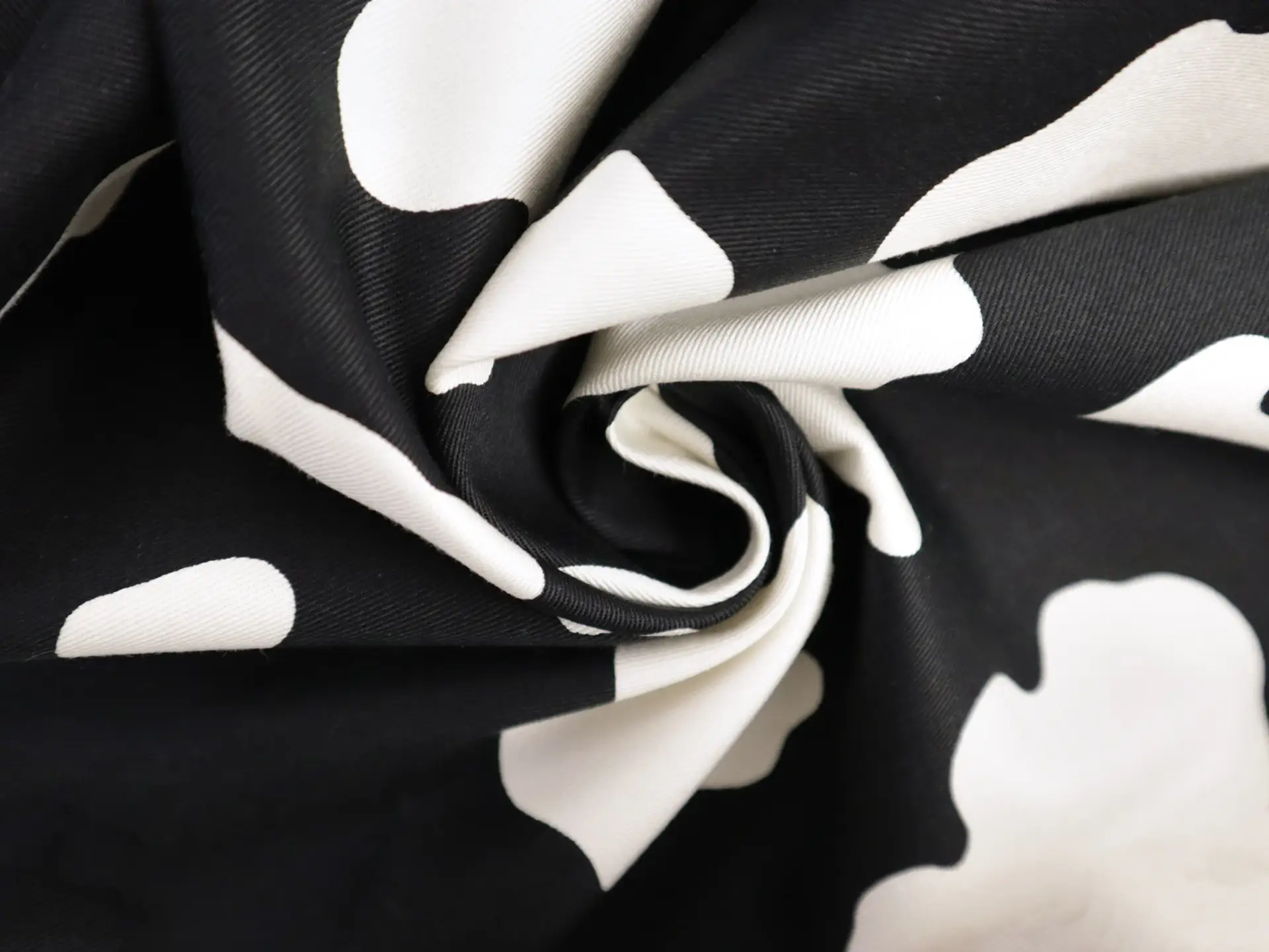 Cotton Twill Cow Print in Black & White
