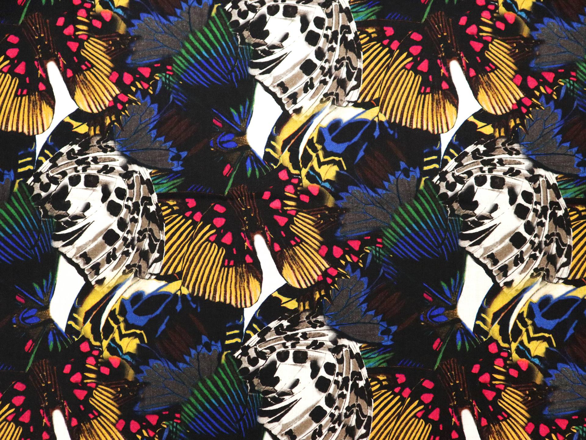 Wool Challis With Animal Prints Collage