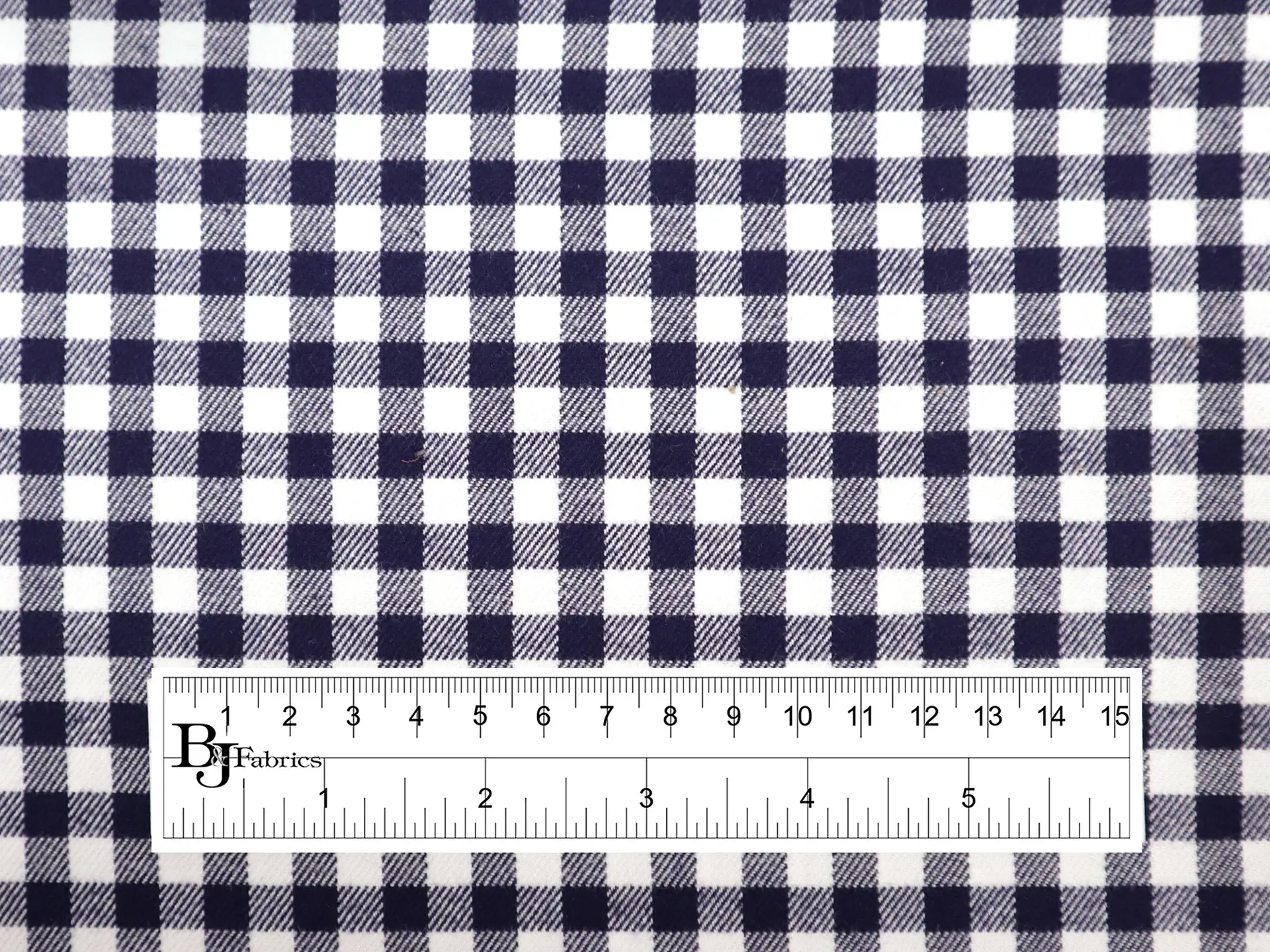 Cotton Flannel Check Shirting in Dark Navy