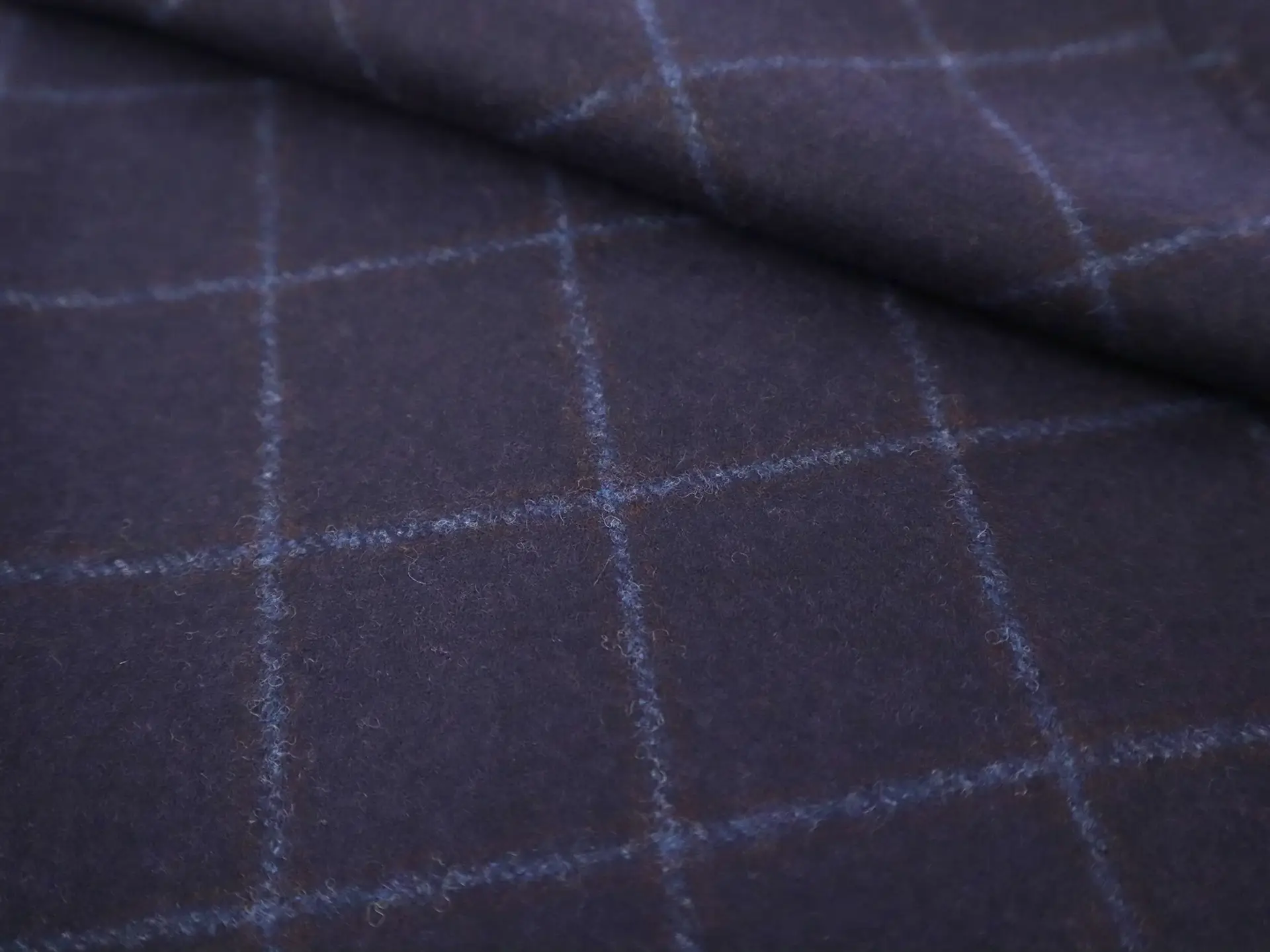 Wool Window Pane Flannel in Navy & Blue