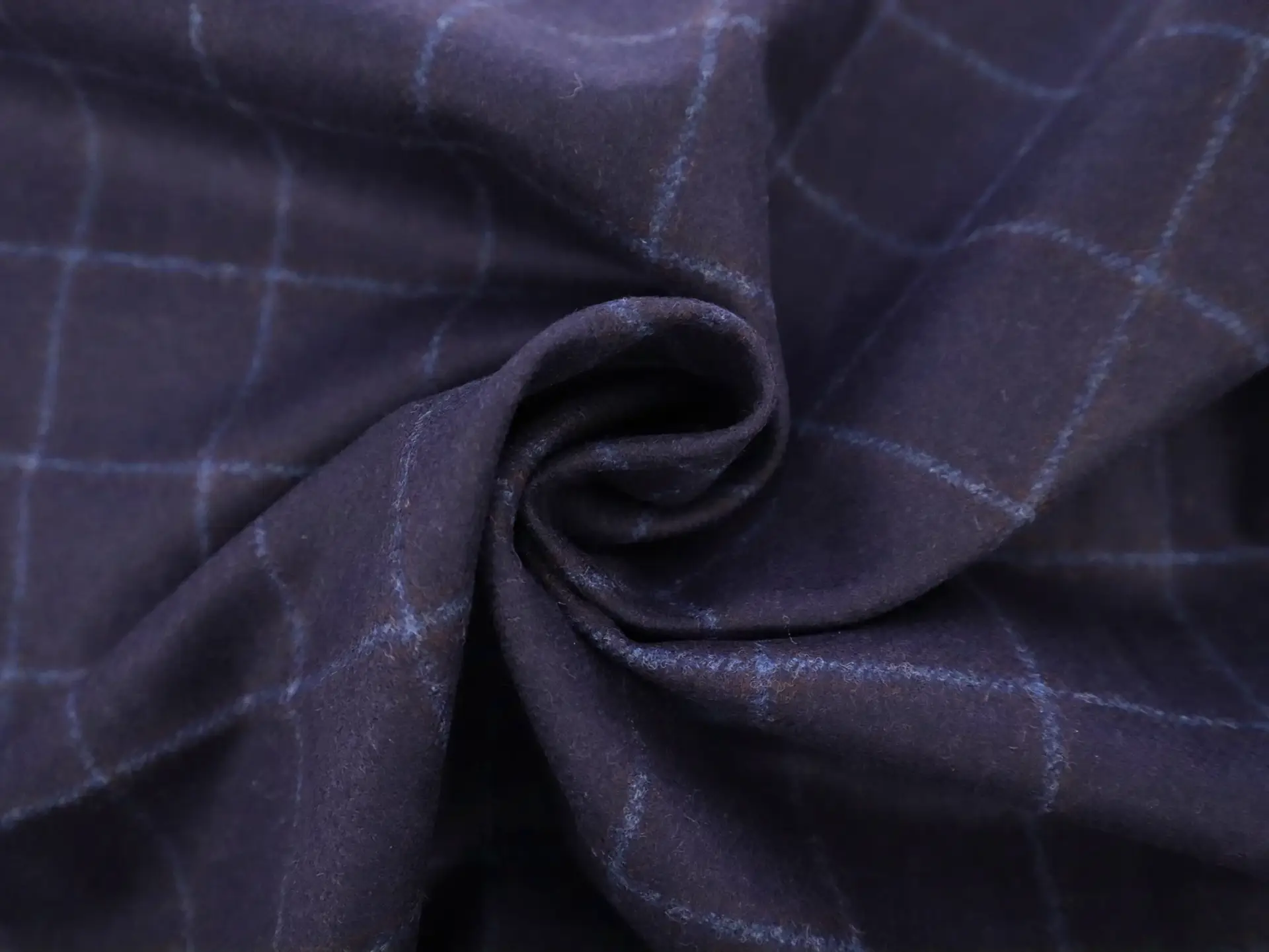 Wool Window Pane Flannel in Navy & Blue