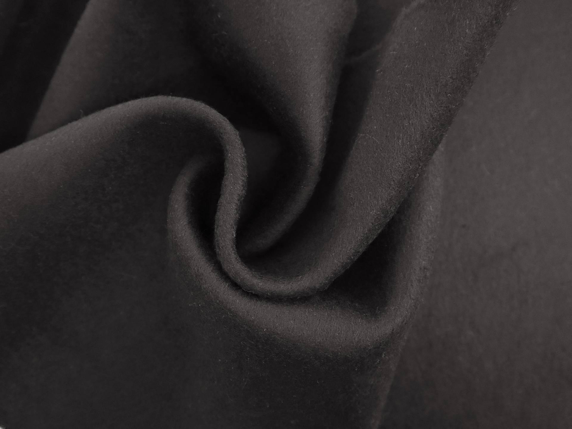 Double Faced Cashmere Coating in Black