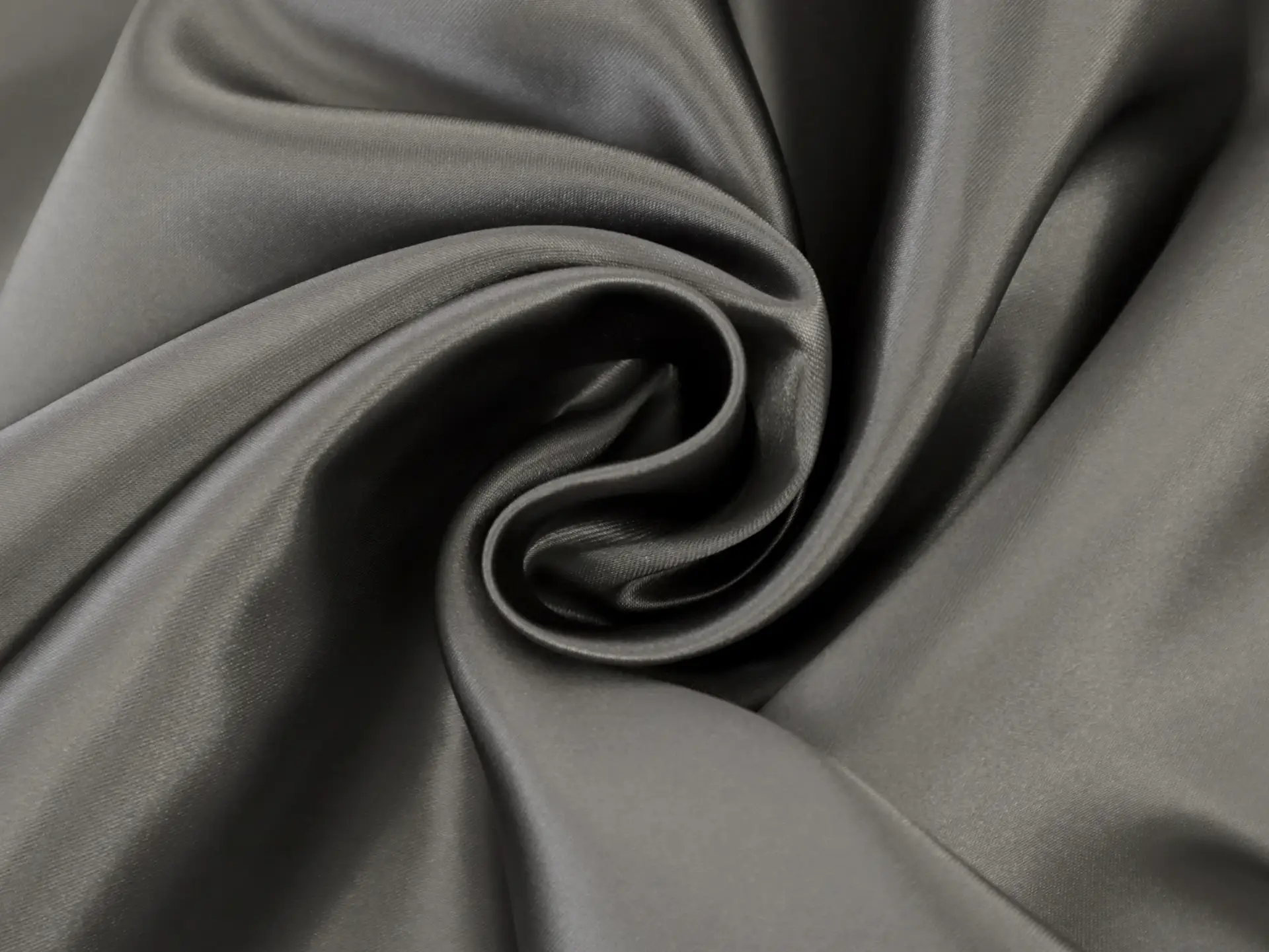 Polyester Satin in Dark Grey