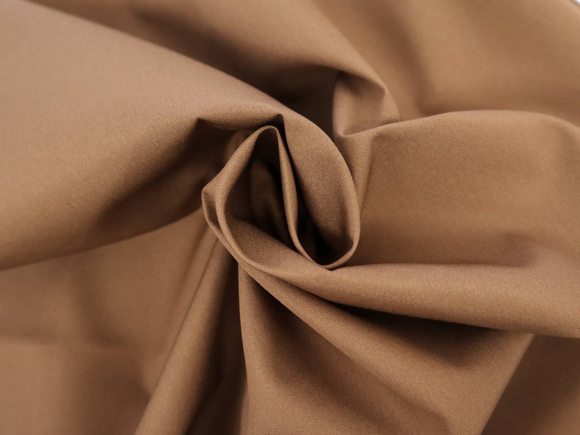 Poly Cotton Water Repellent Faille in Saddle Brown