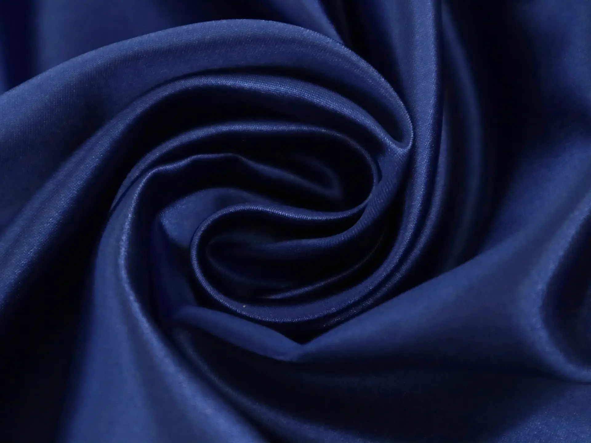 Polyester Satin in Marine Blue
