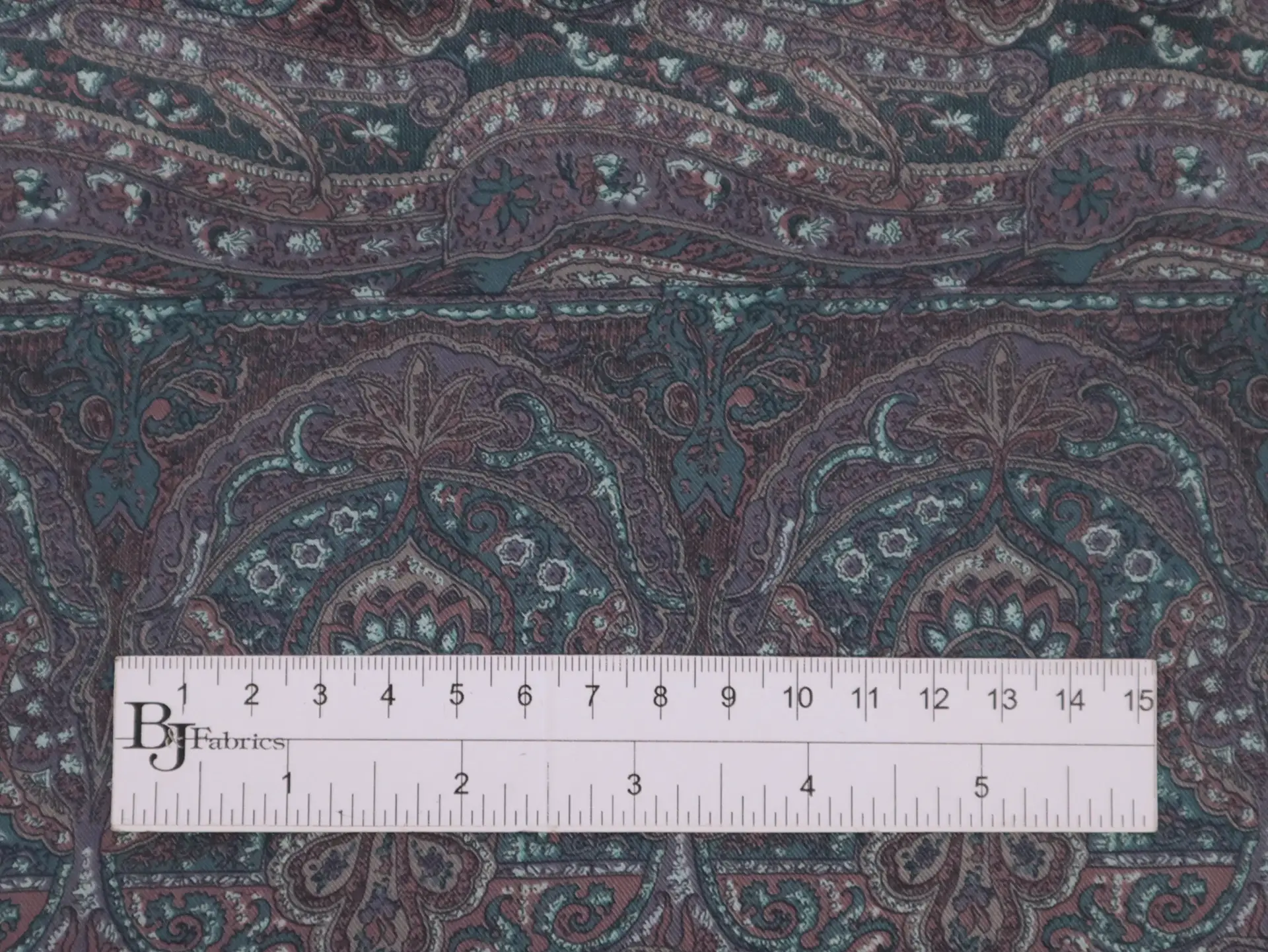 Italian Silk Twill Print in Mauve Teal